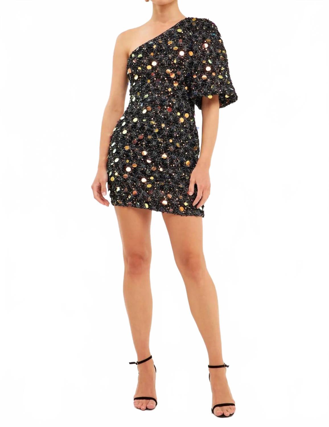 knee length dresses for ladies Fluid Shoulder Pad Mini Dress – Endless Rose main image 0