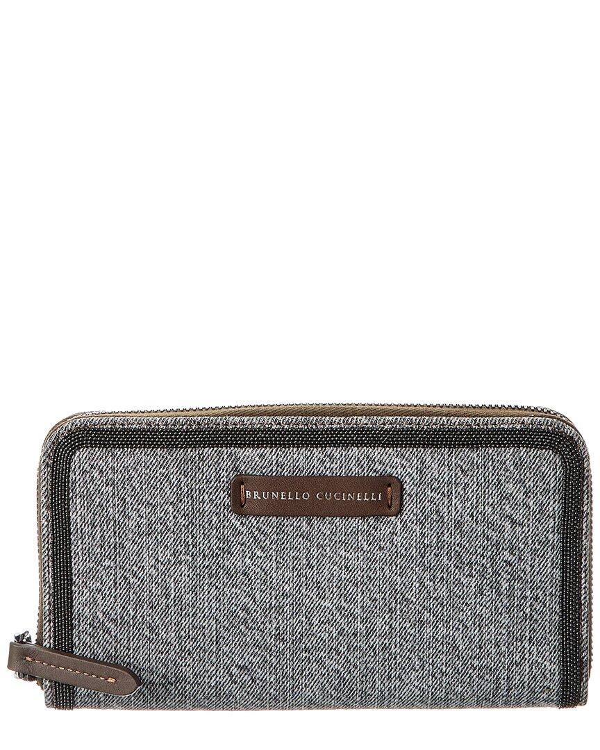 BRUNELLO CUCINELLI★素敵！Bead-embellished tweed wallet BRUNELLO CUCINELLI Bead-embellished tweed wallet | THE OUTNET