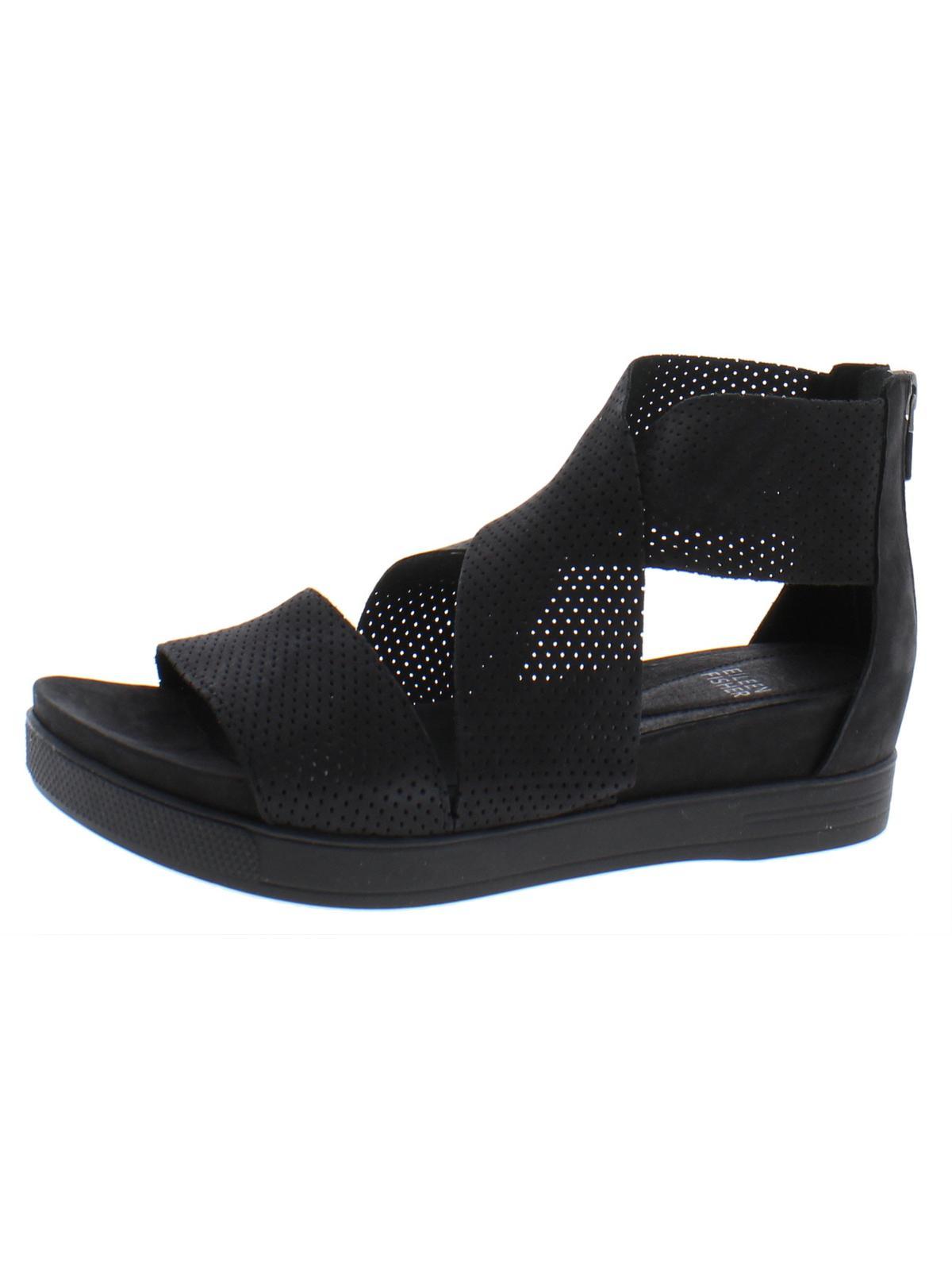 Eileen Fisher Sport 3 Nubuck Perforated Gladiator Sandals in Black | Lyst