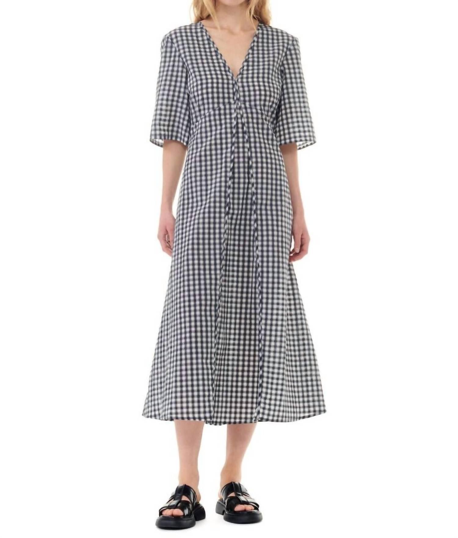ganni seersucker maxi dress Ganni Seersucker Maxi Dress by Ganni