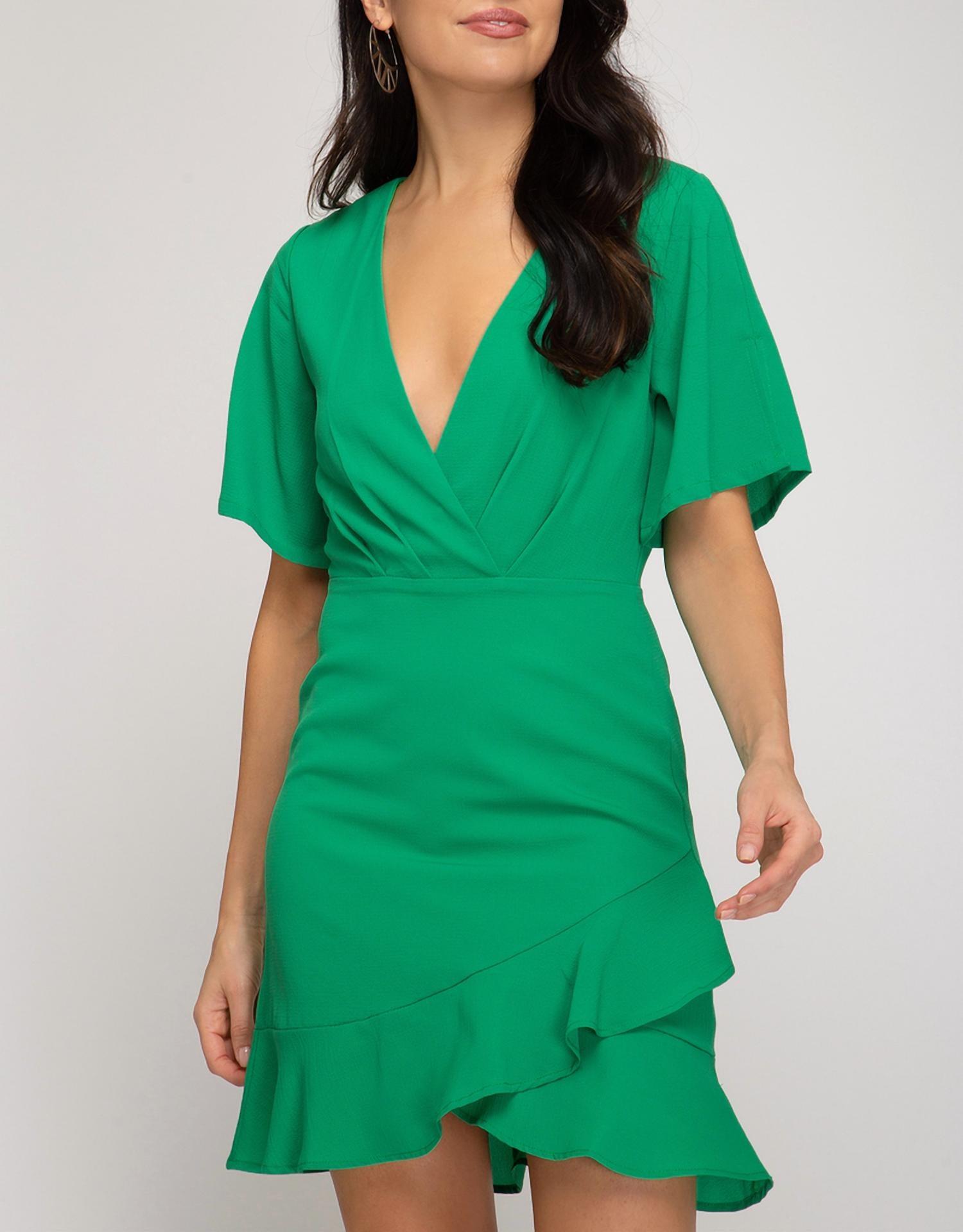 green emerald velvet dress Pique Stripe Cap Sleeve Dress | She and Sky