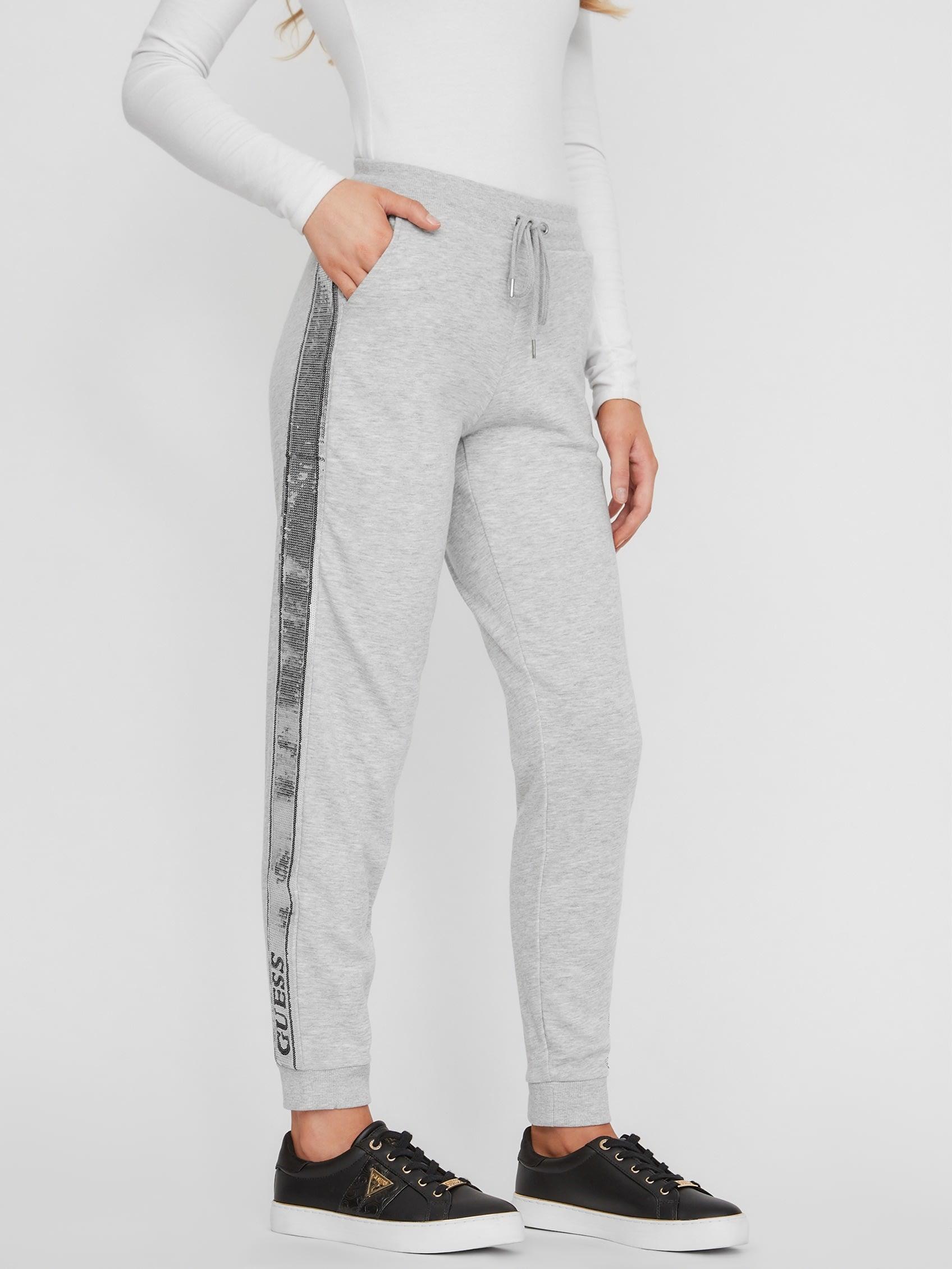 Guess Factory Maila Sequin Logo Joggers in Gray | Lyst