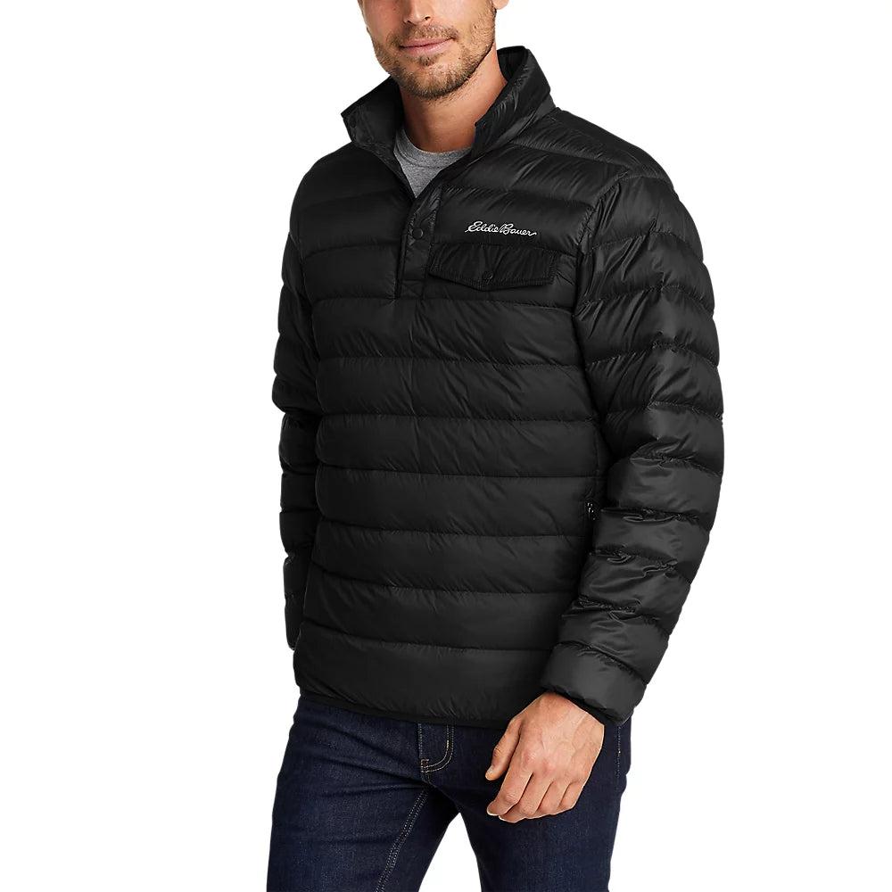Eddie Bauer Stratuslite Down Snap Mock in Black for Men | Lyst