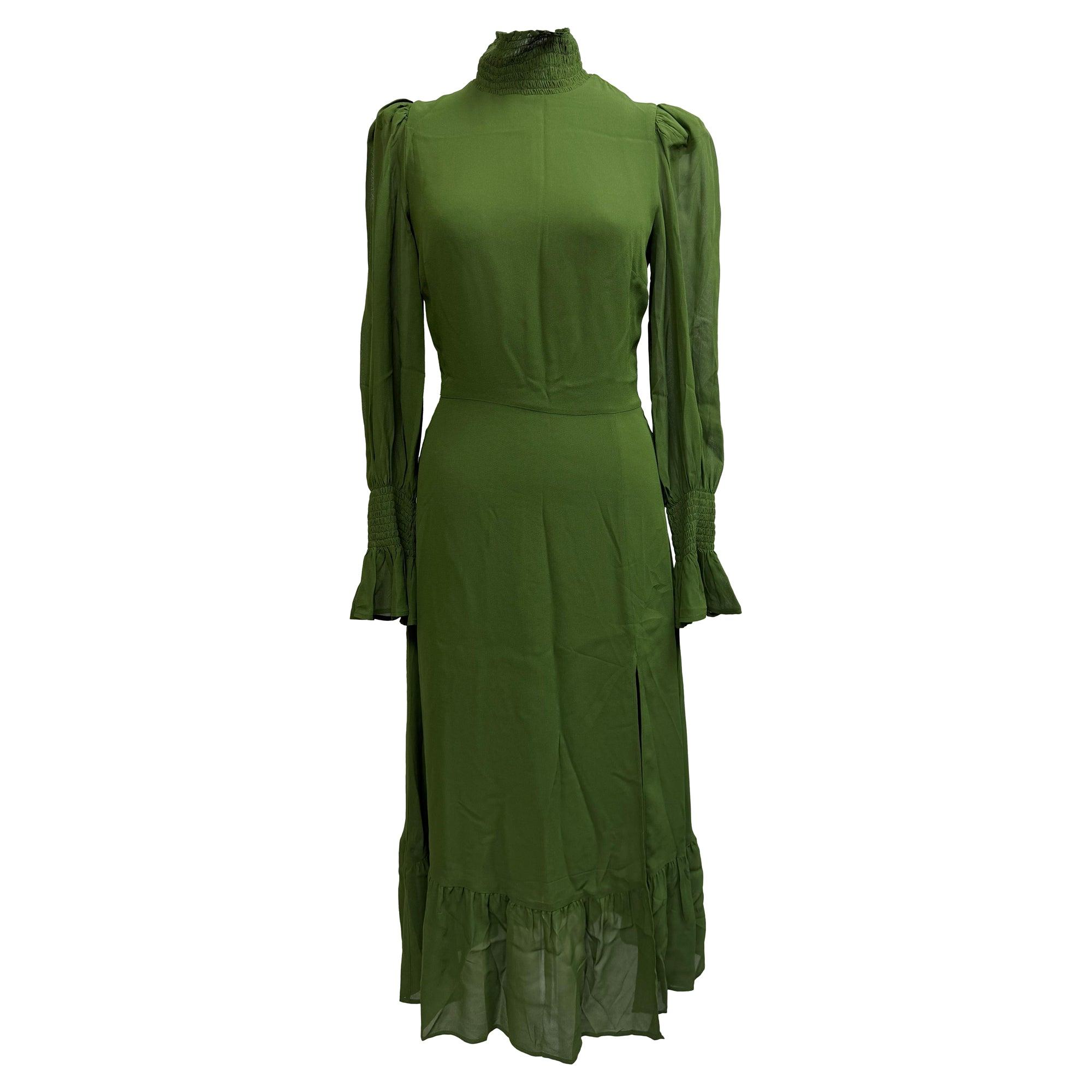 self portrait olive green dress Rent Self Portrait Olive Green Crystal Maxi Dress