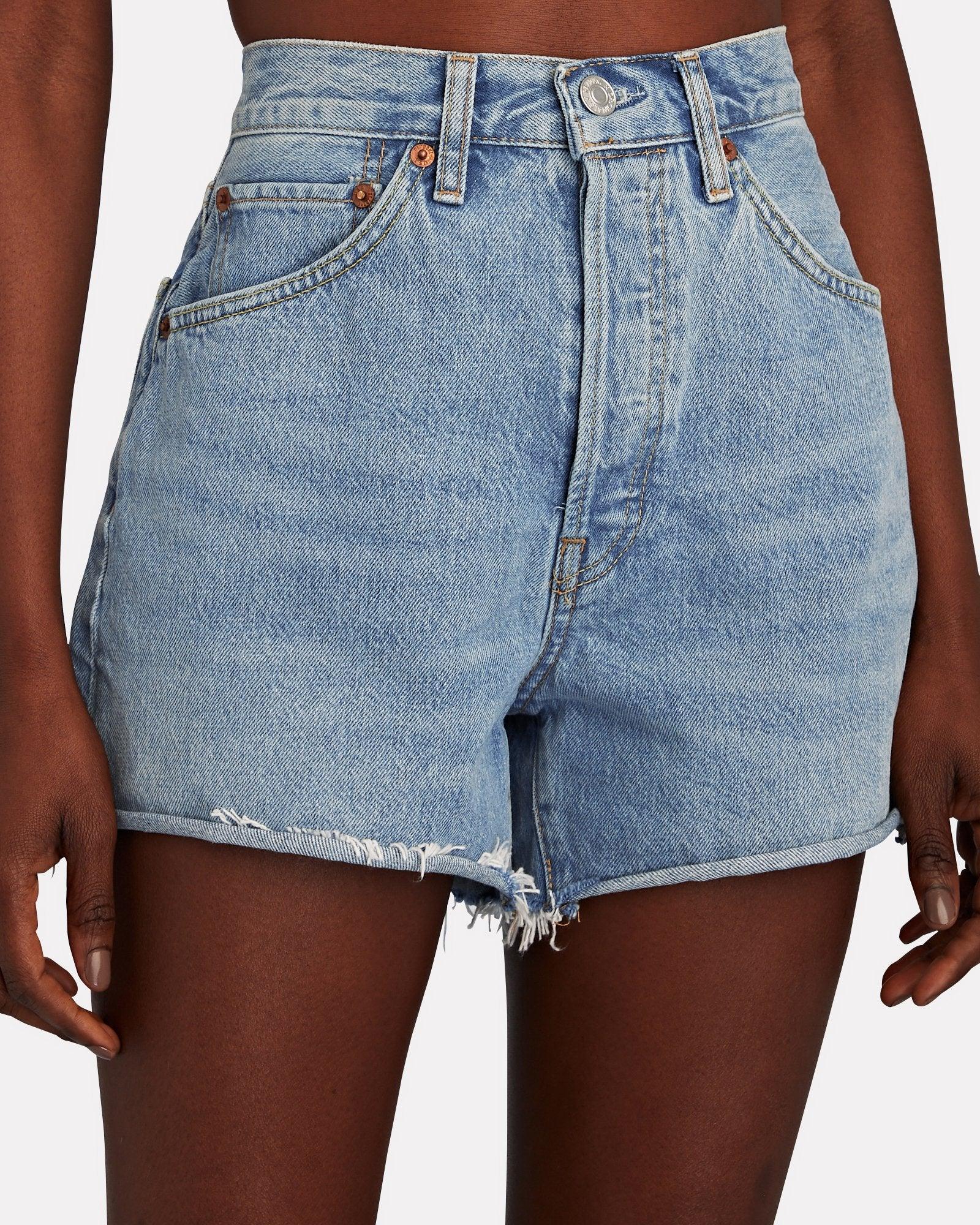 RE/DONE 50s Cut-off Shorts in Blue | Lyst