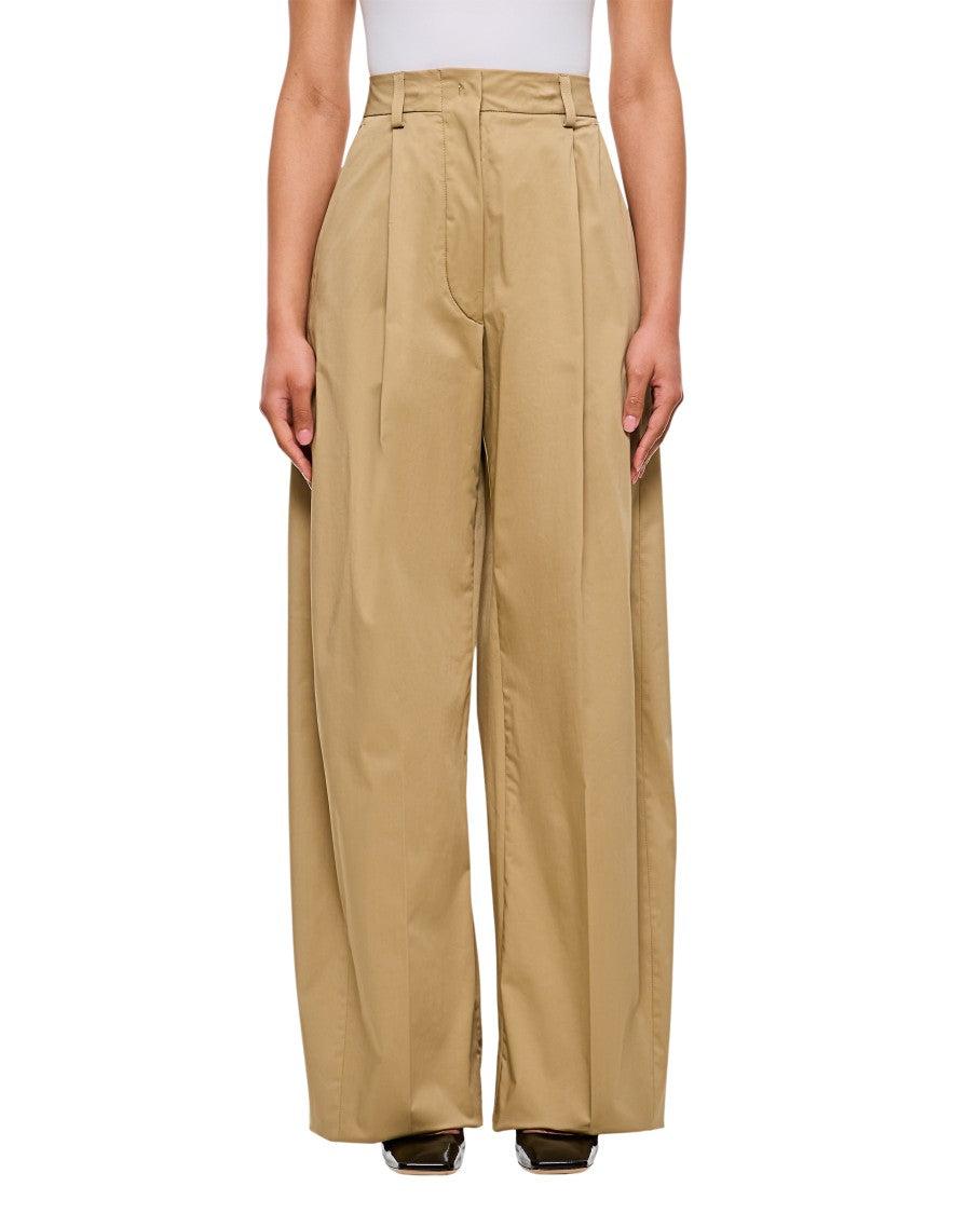 THE LATEST Billie Popeline Trousers in Natural | Lyst