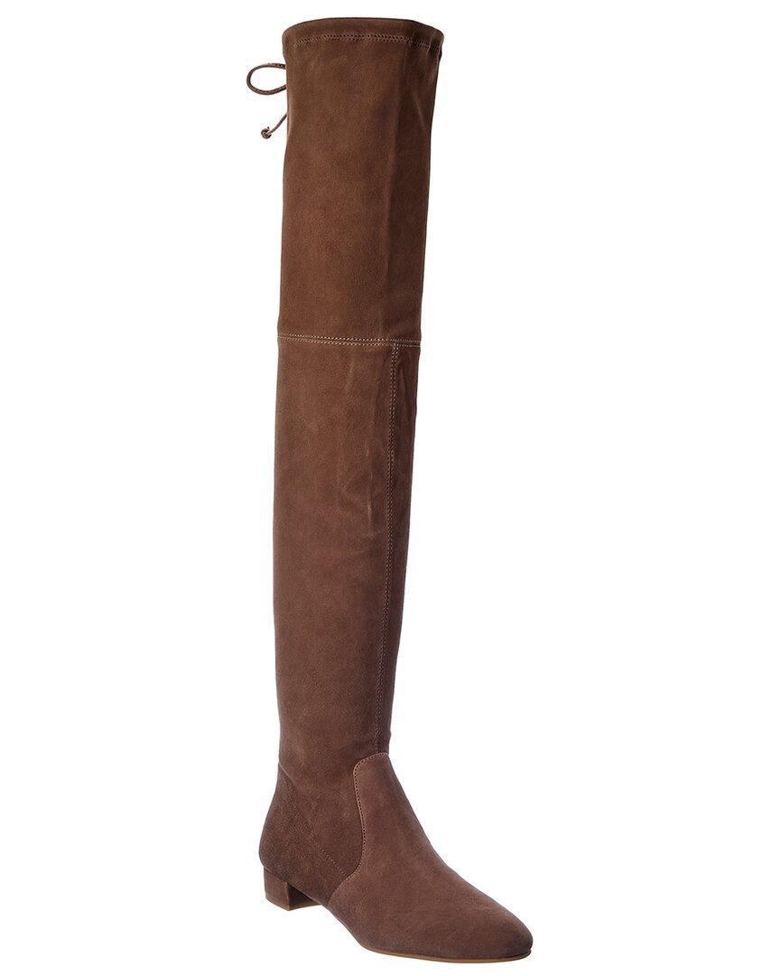 Stuart Weitzman Genna 25 Suede Over-the-knee Boot in Brown | Lyst