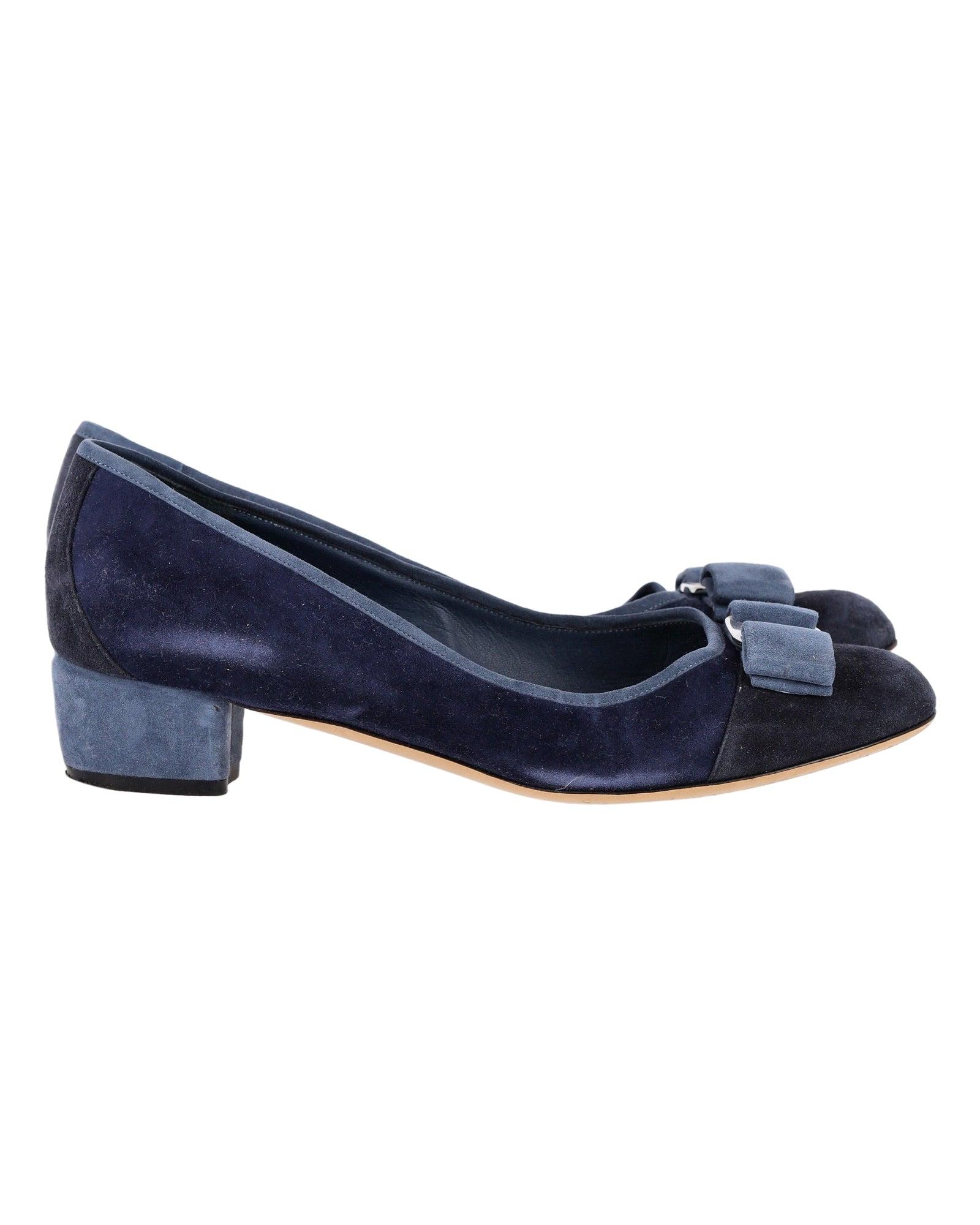 Ferragamo block heel pumps sales