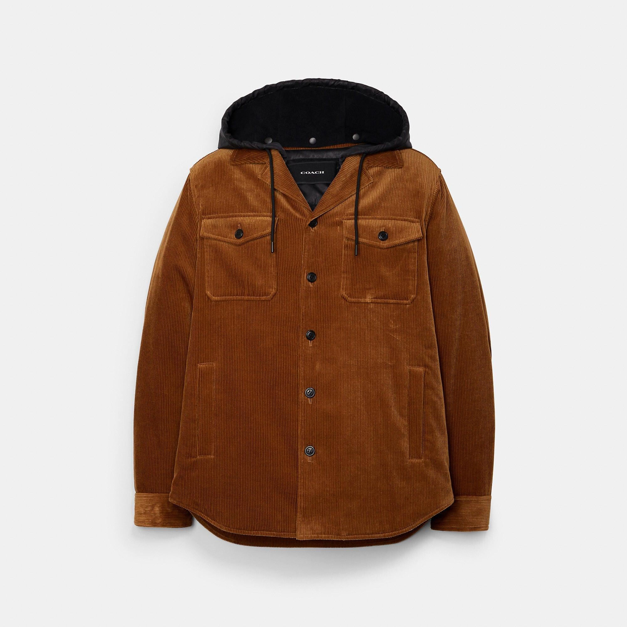 COACH Corduroy Shirt Jacket in Brown 