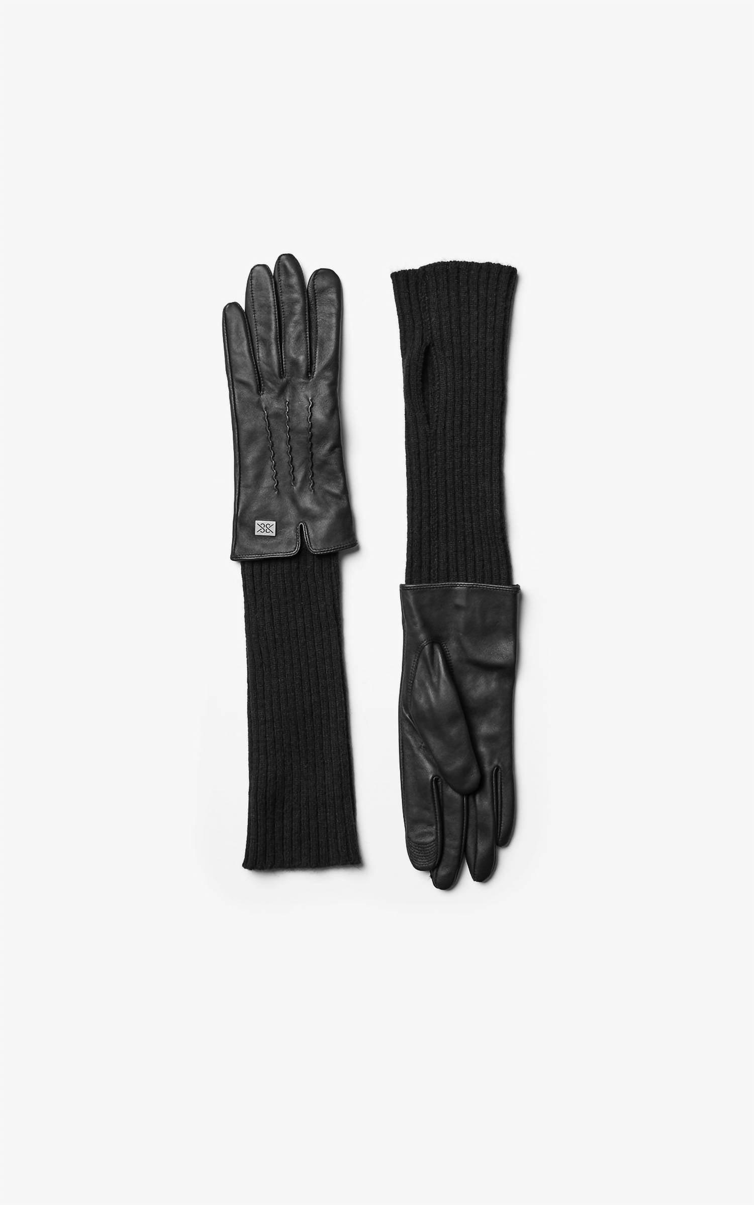 SOIA & KYO Carmel Leather Gloves In Black | Lyst