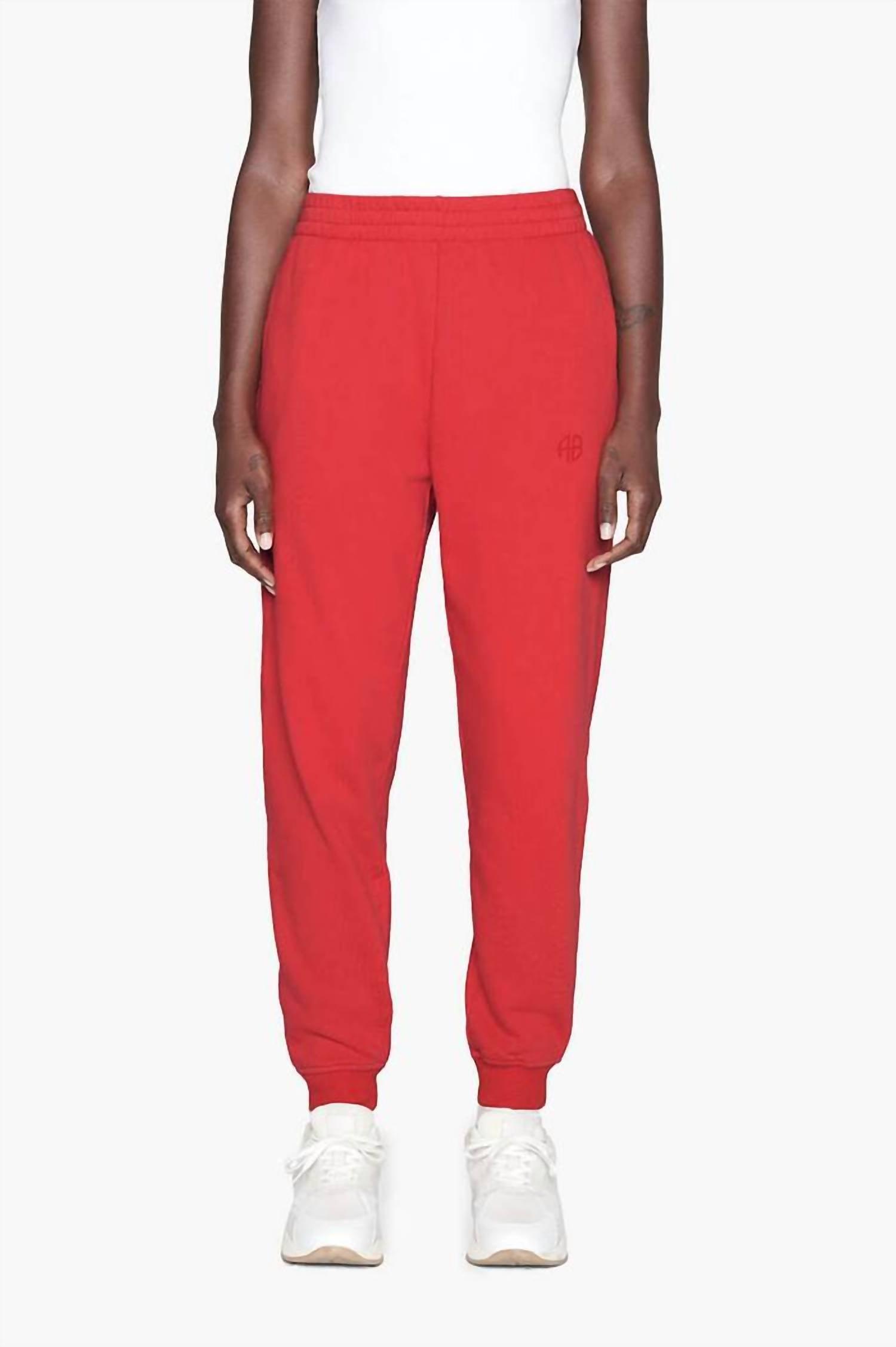 Anine Bing Cotton Tyler Jogger I in Red | Lyst