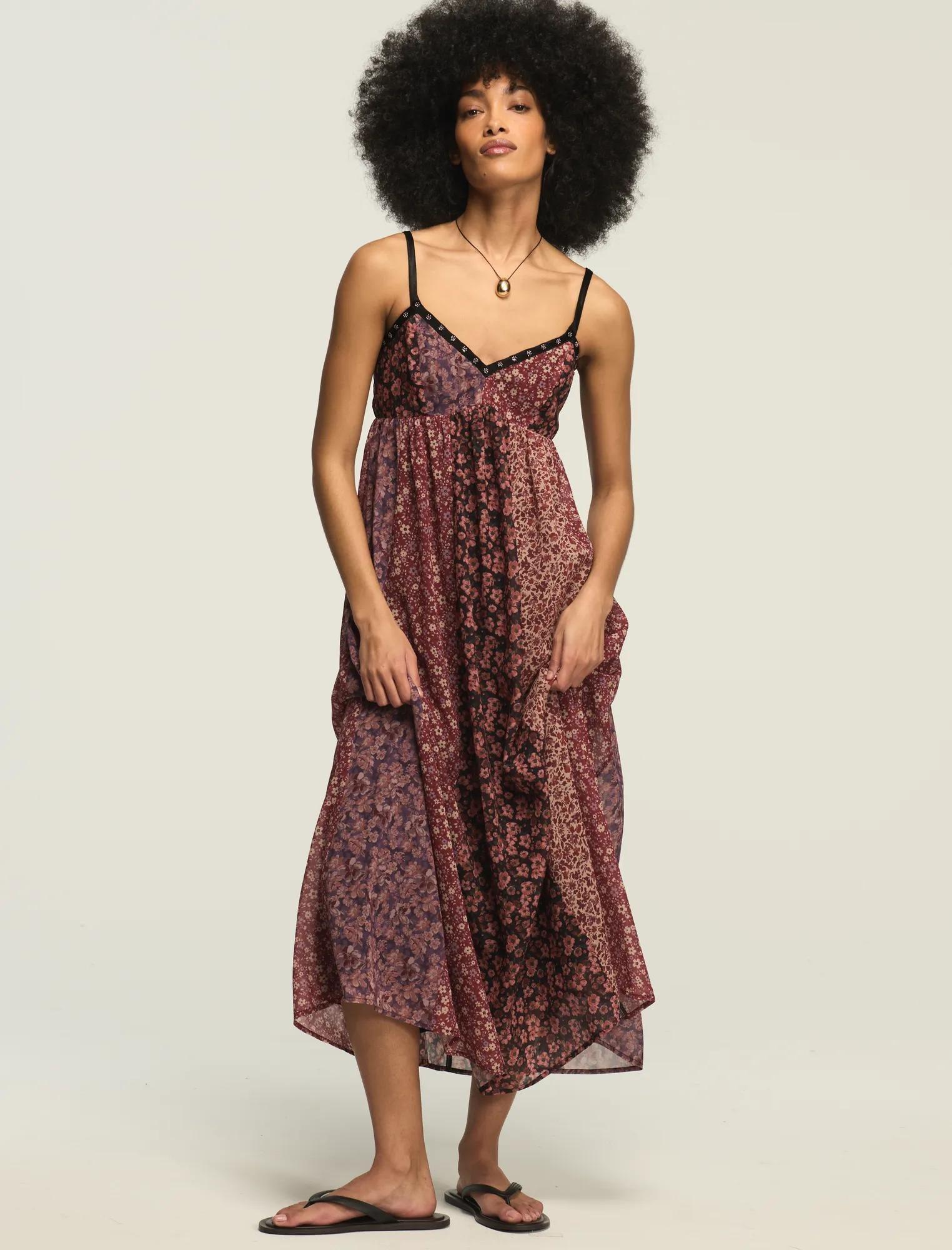 lucky brand bohemian dress BOHO SMOCKED WAIST MAXI DRESS