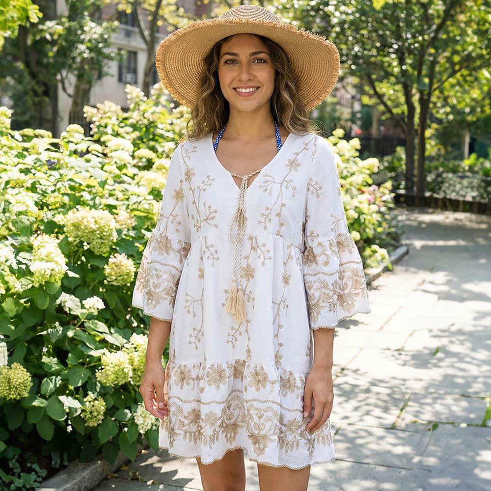 embroidered tunic dress Savanna Jane Embroidered Denim Jacket Light Wash – Bella & Rose Boutique