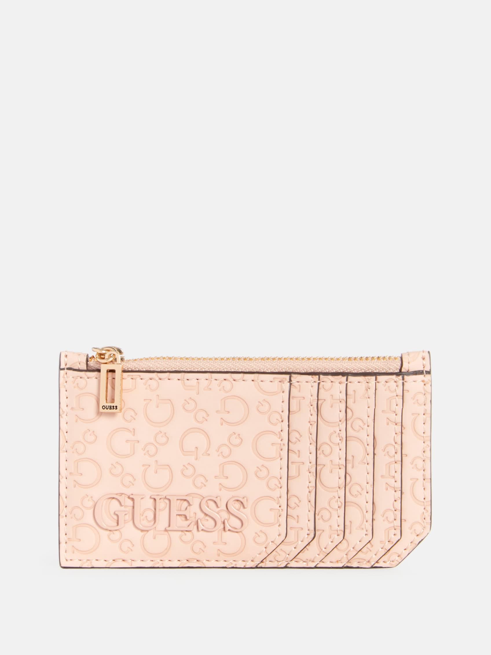 Guess Factory Bowie Debossed Logo Card Case in Pink | Lyst