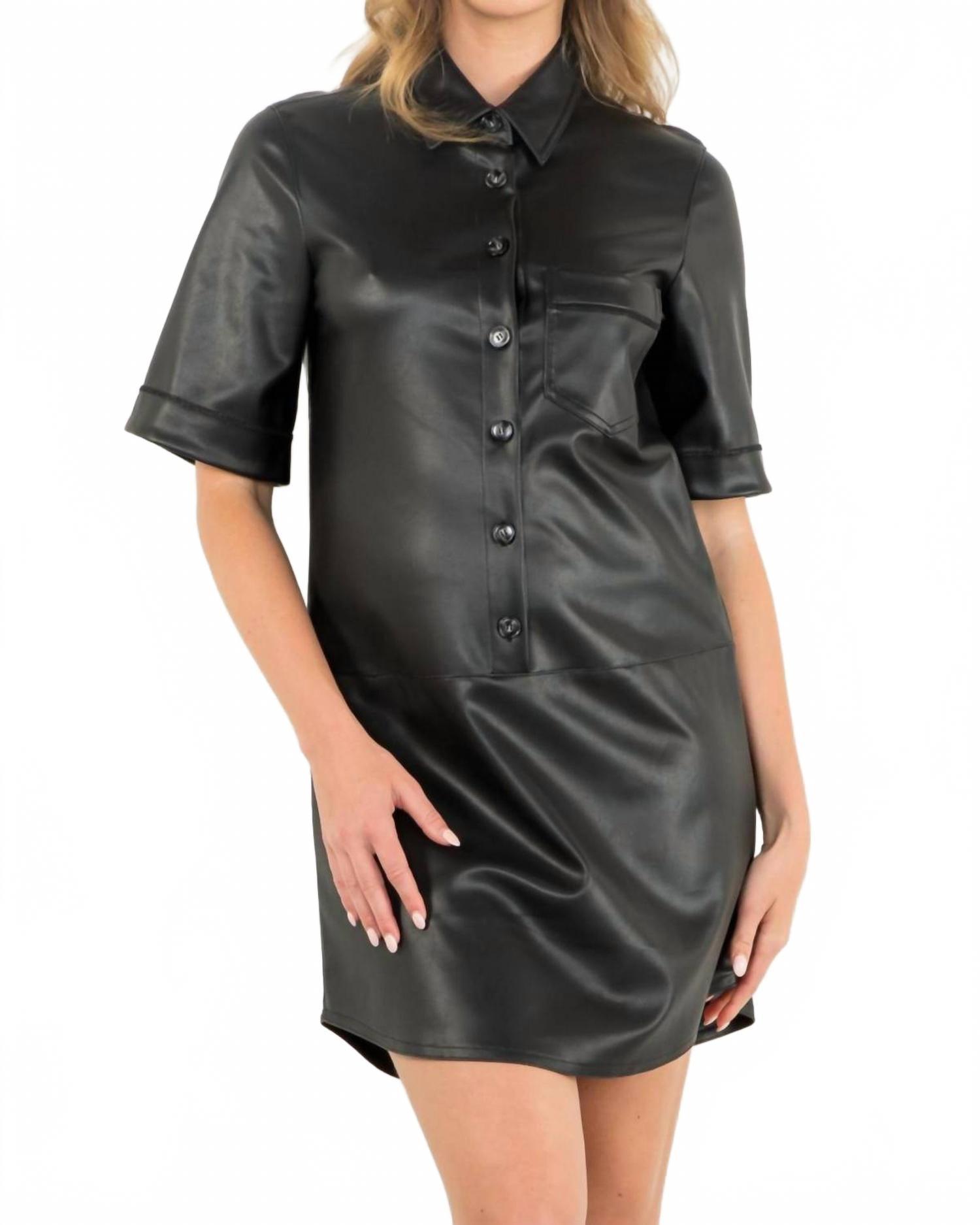 mini leather dress black Strapless Faux Leather Mini Dress – Cotton Candy LA main image 1