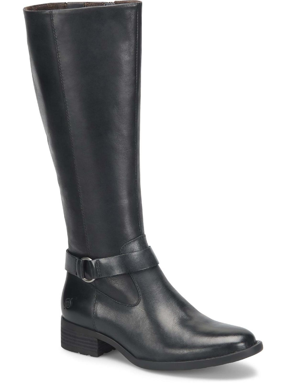 Born Saddler Leather Wide Calf Kneehigh Boots in Black Lyst