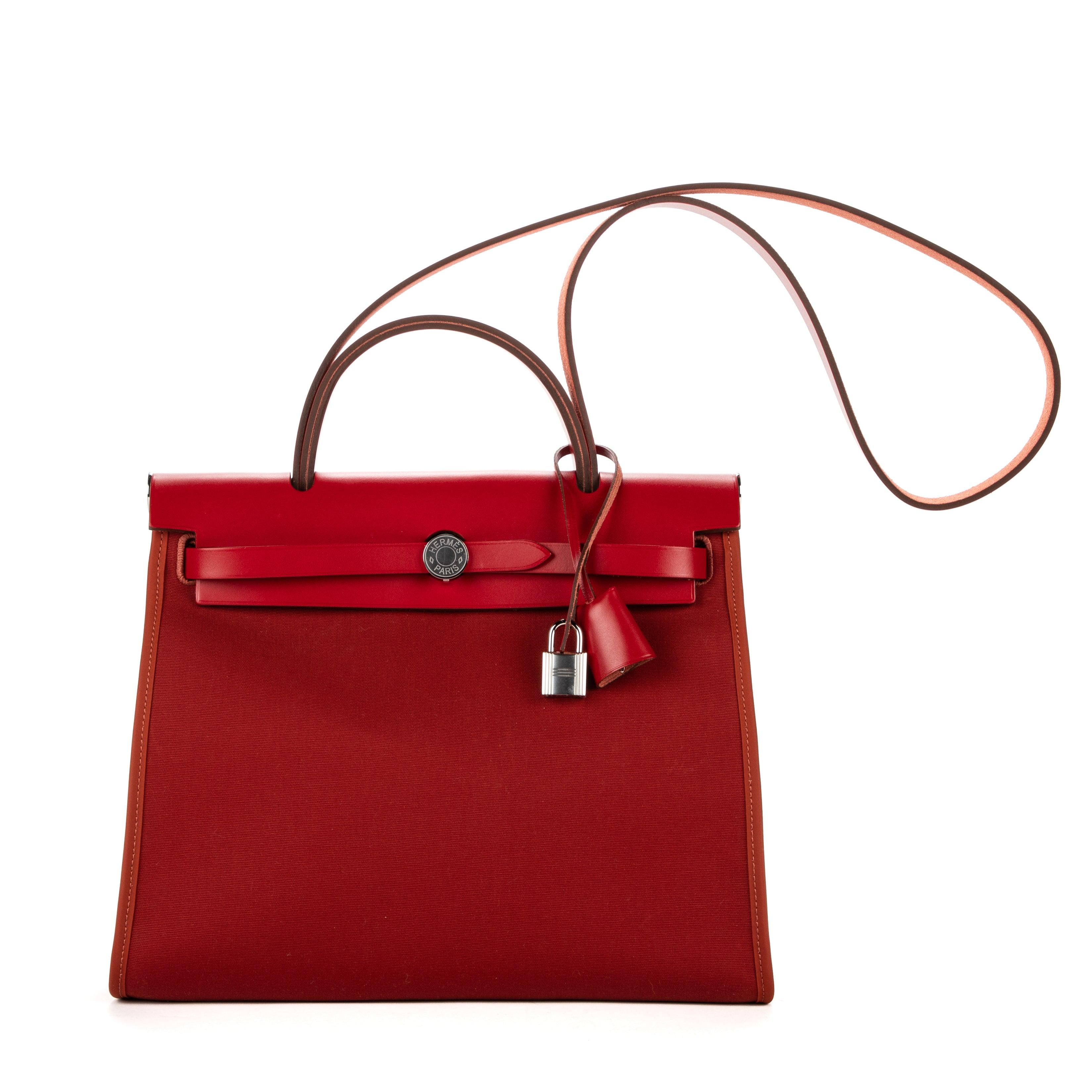 Hermes Herbag 25 in Red Lyst
