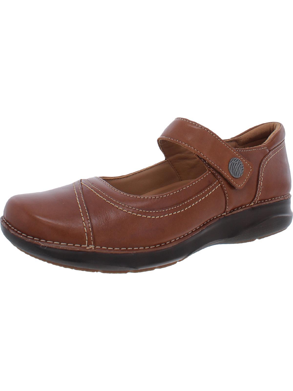 Clarks Appley Walk Leather Embroidered Mary Janes in Brown Lyst