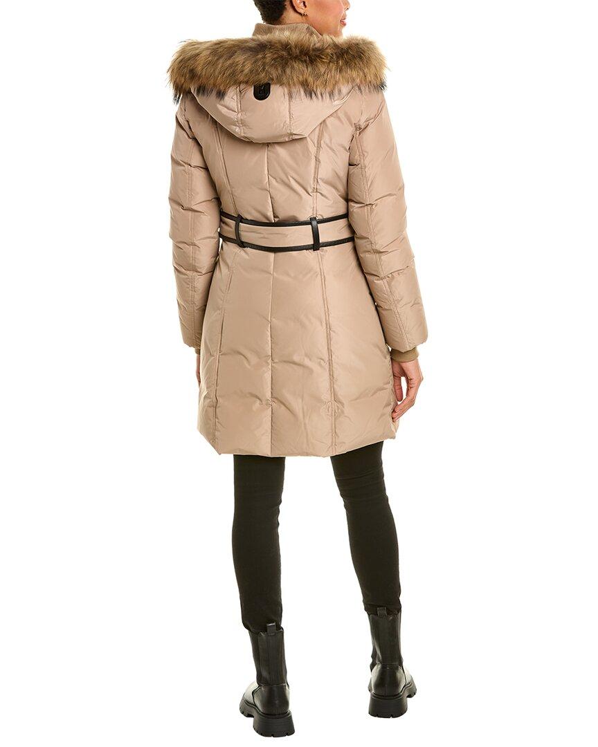Mackage Kay Leather-trim Down Coat in Natural | Lyst