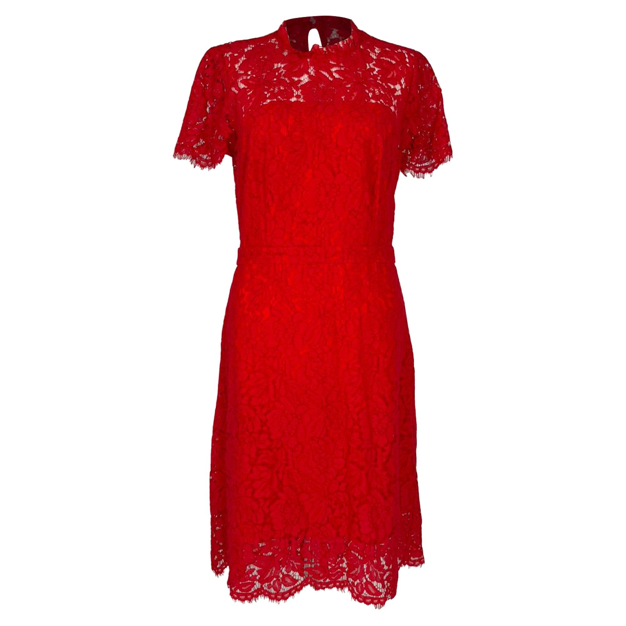 dvf carly lace dress New Diane Von Furstenberg DVF Carly Blue Sapphire Guipure Lace Midi Dress 8