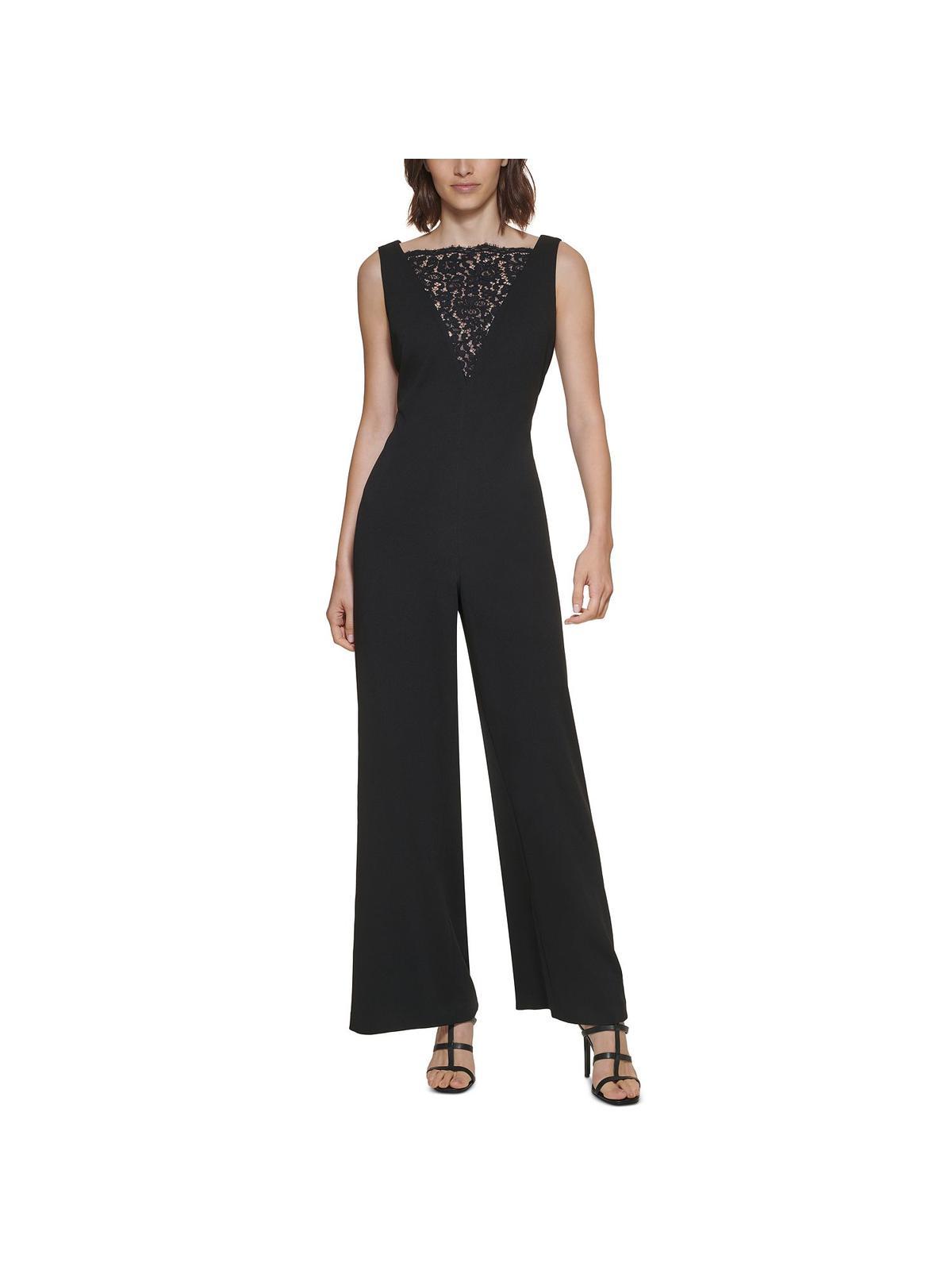 Calvin Klein Lace Inset Sleeveless Jumpsuit in White Lyst