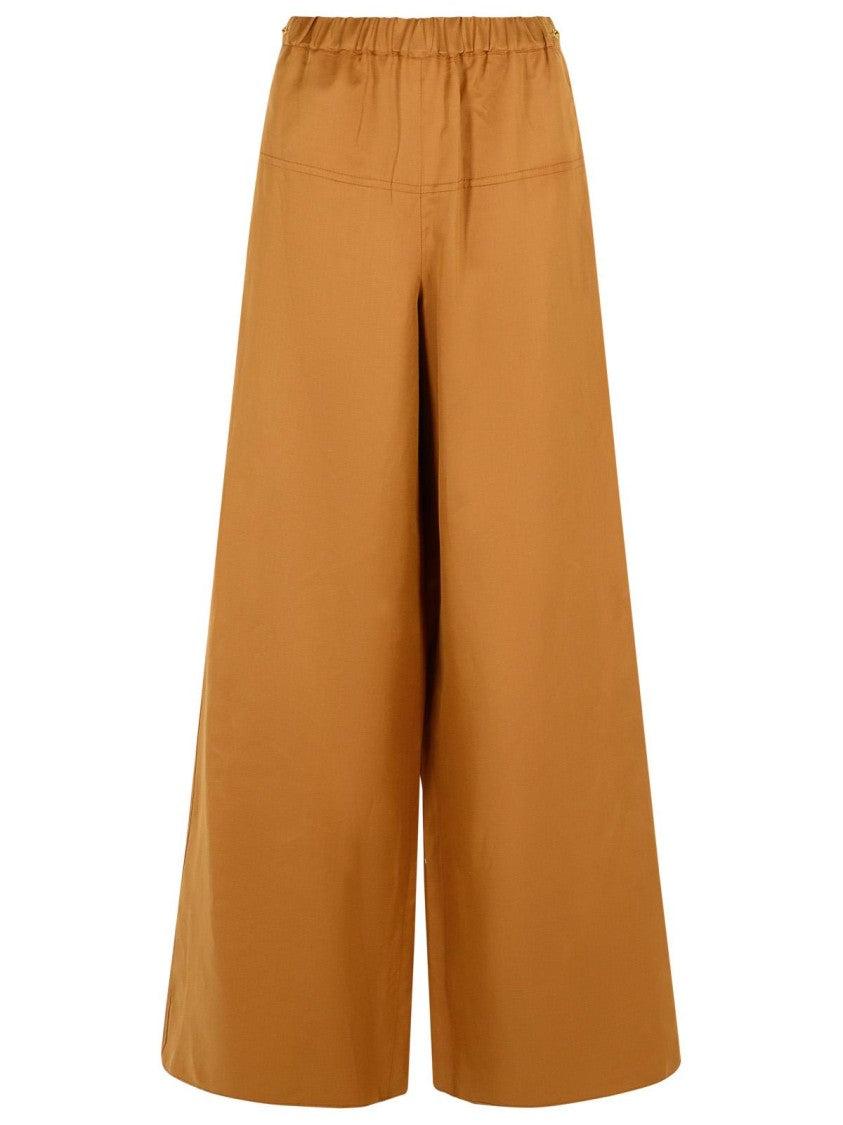 パンツ Max Mara Honor' Brown Linen Blend Trousers Max Mara Honor' Linen Blend Trousers in Brown | Lyst