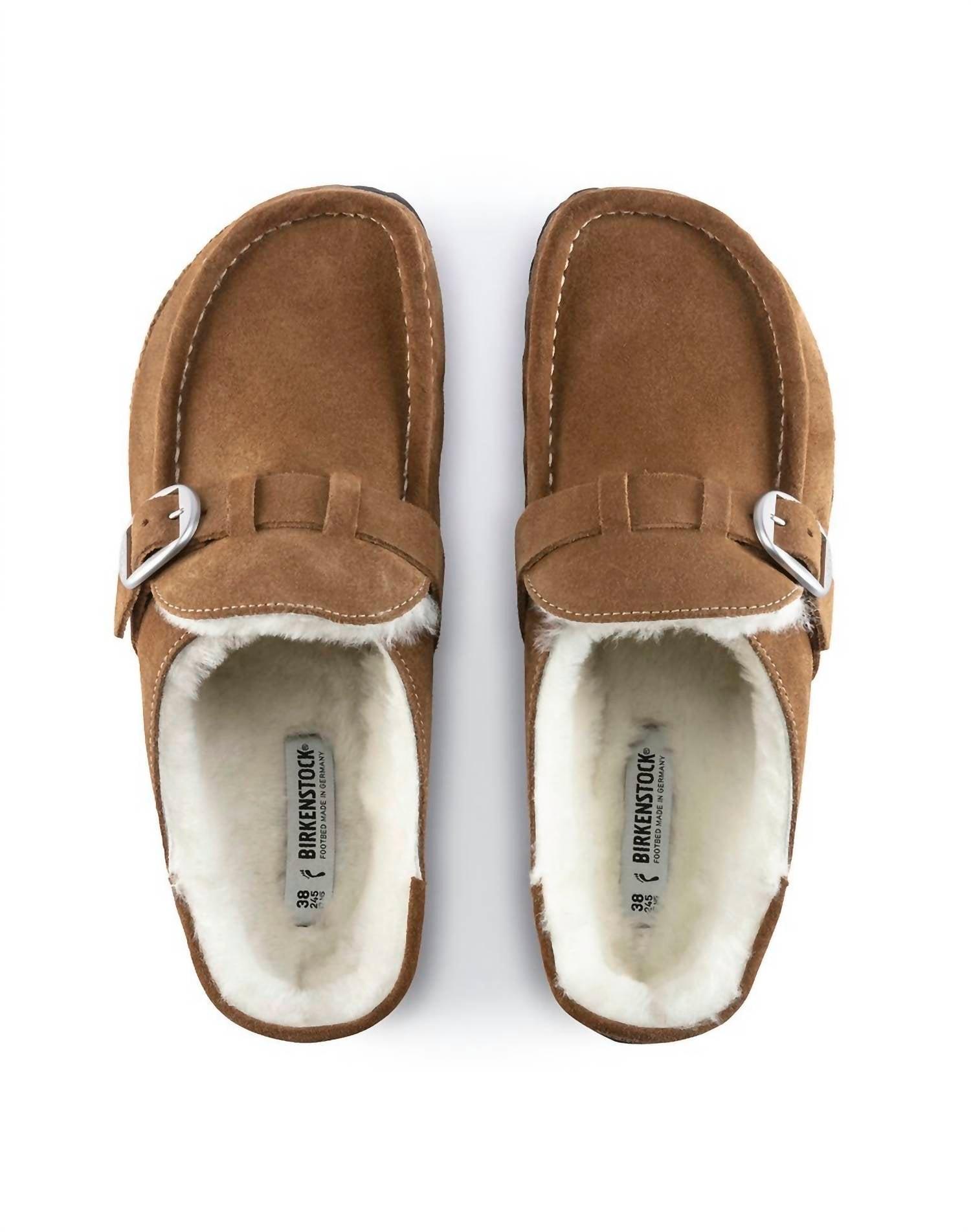 Birkenstock 's Buckley Shearling Suede Leather Shoes in Brown | Lyst