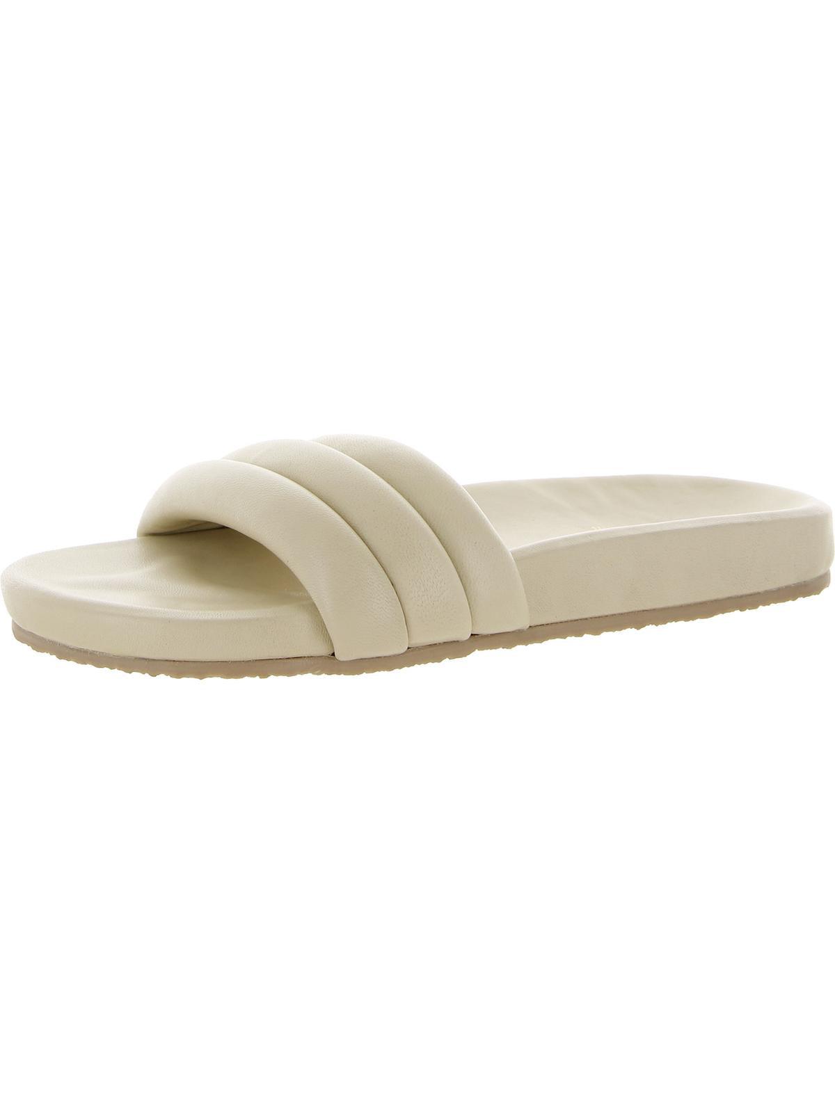 Seychelles Low Key Leather Ribbed Slide Sandals in Natural Lyst