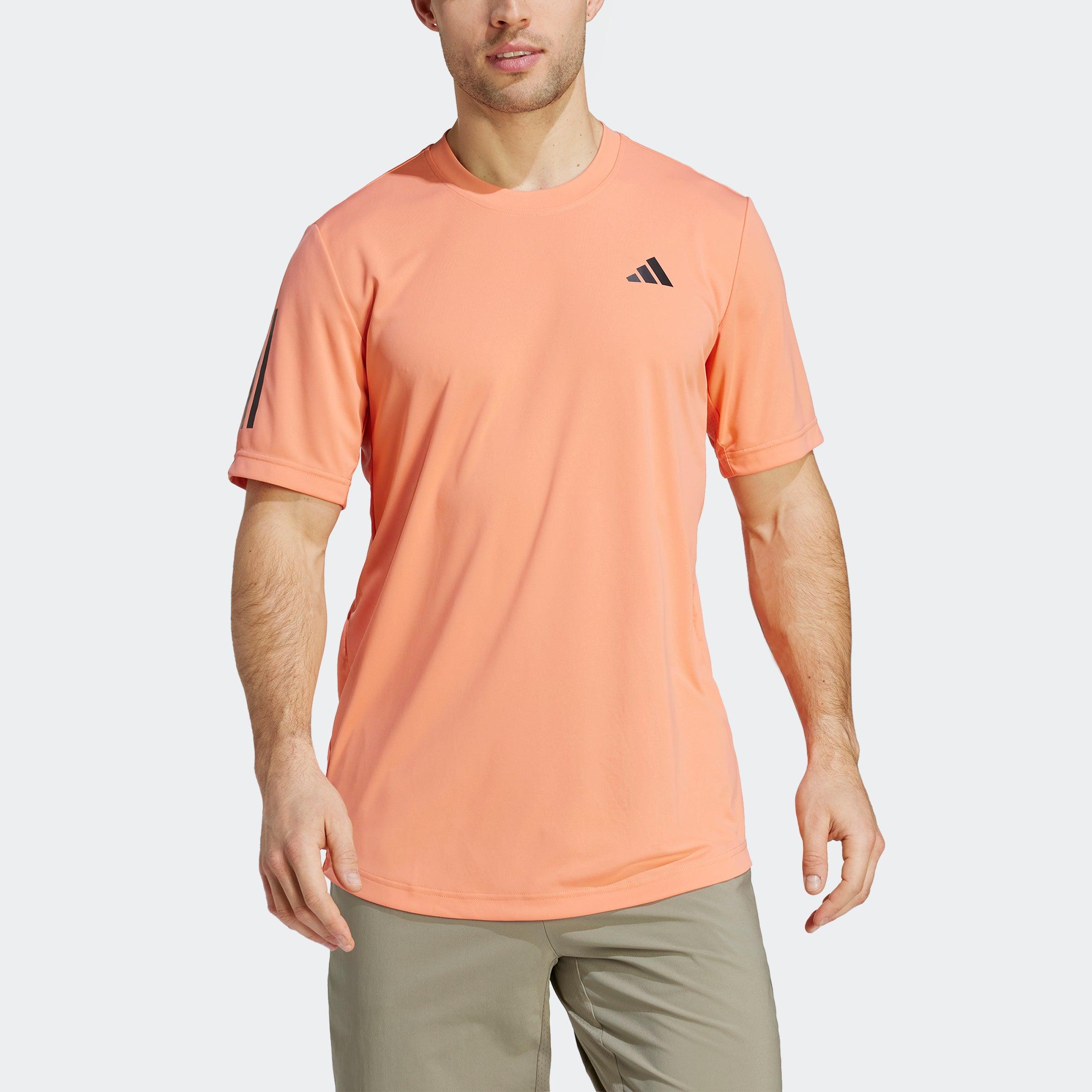 adidas Club 3-stripes Tennis Tee in Orange for Men | Lyst