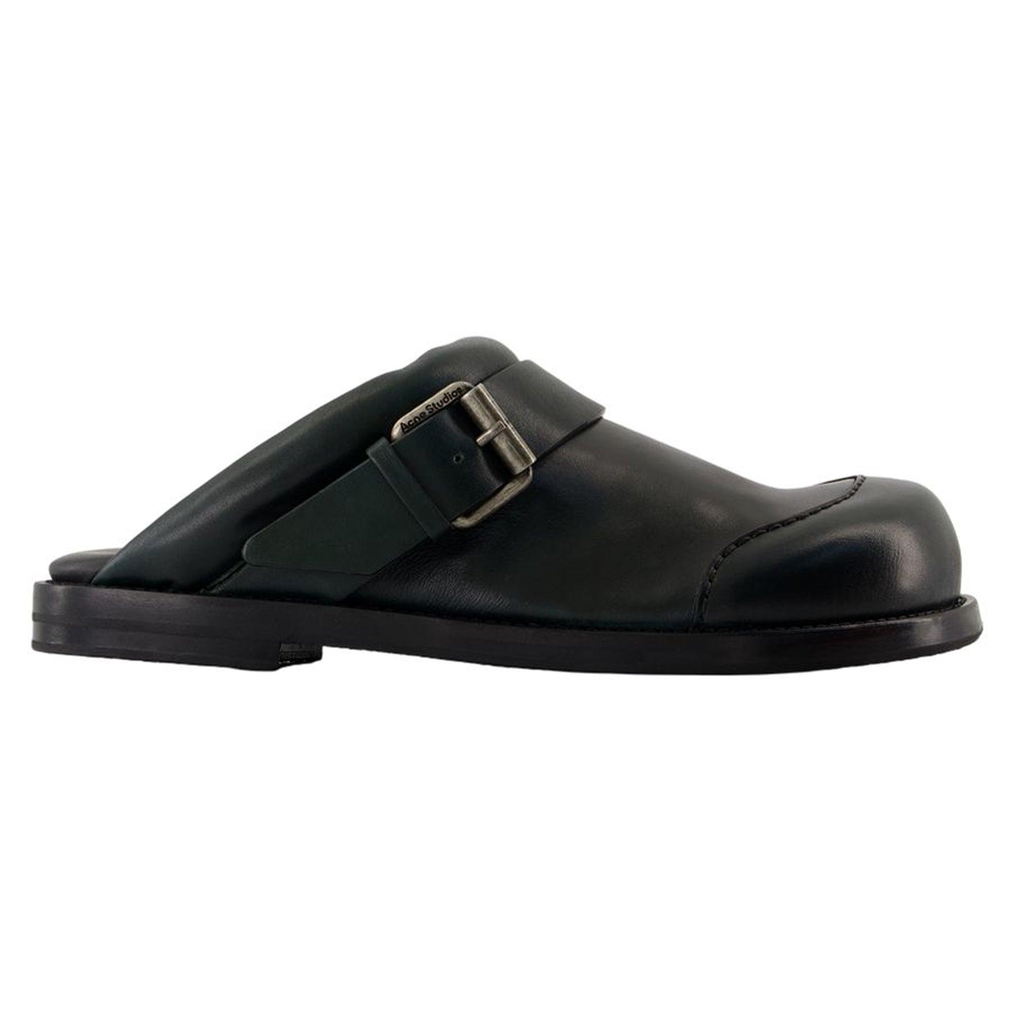 サンダル・ミュール Acne Studios Buckle Mules - Acne Studios - Leather - Brown Acne Studios - Leather buckle shoes - Brown/black