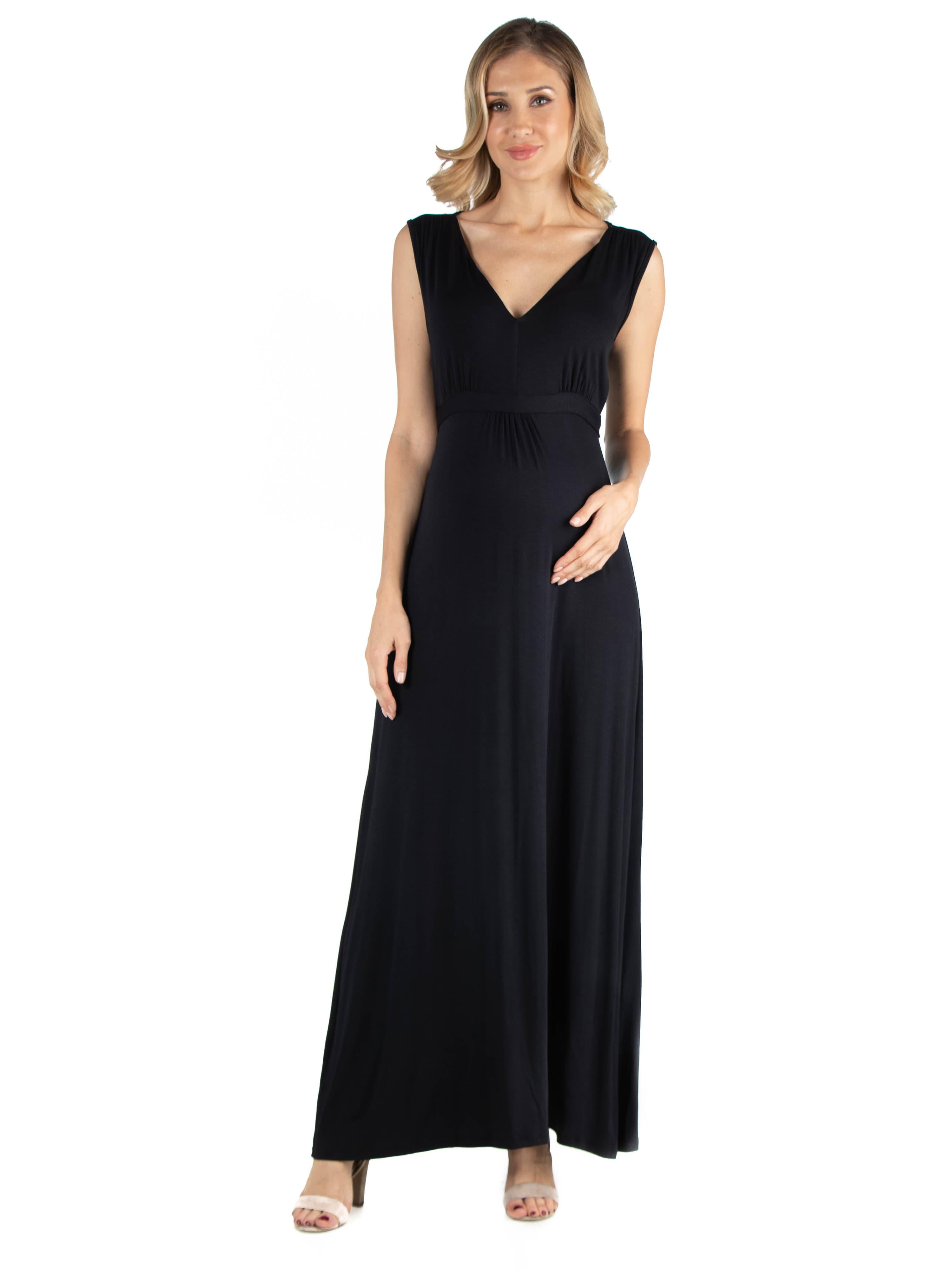 black v neck empire waist dress Glittery Empire Waist Short Sleeves Formal Evening Dress with V-Neck