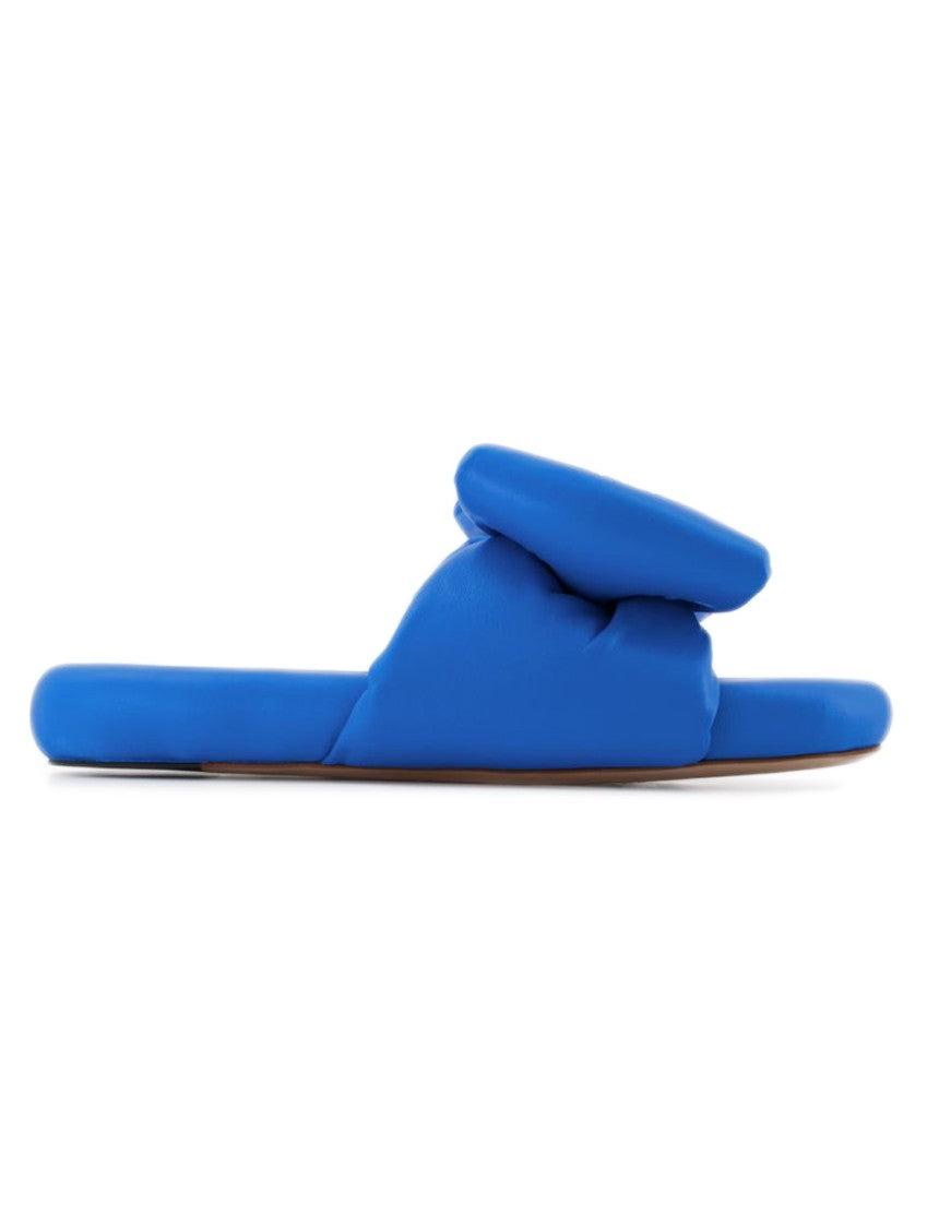 サンダル・ミュール Off-White Bow Padded Slides - Off White - Blue - Leather Off-White c/o Virgil Abloh Bow Padded Slides in Blue | Lyst