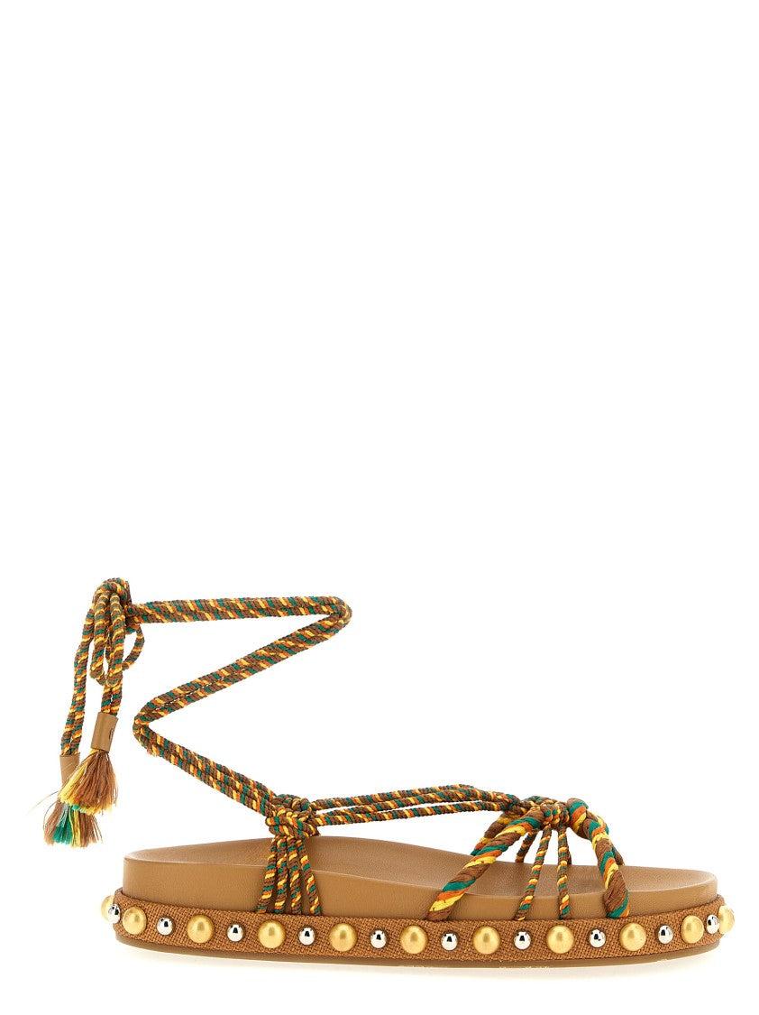 シューズ・サンダルその他 AQUAZZURA Woman Flat sandals Natural PYAFLAS1SKF Flat Shoes for Women: Flat Sandals & Women Loafers