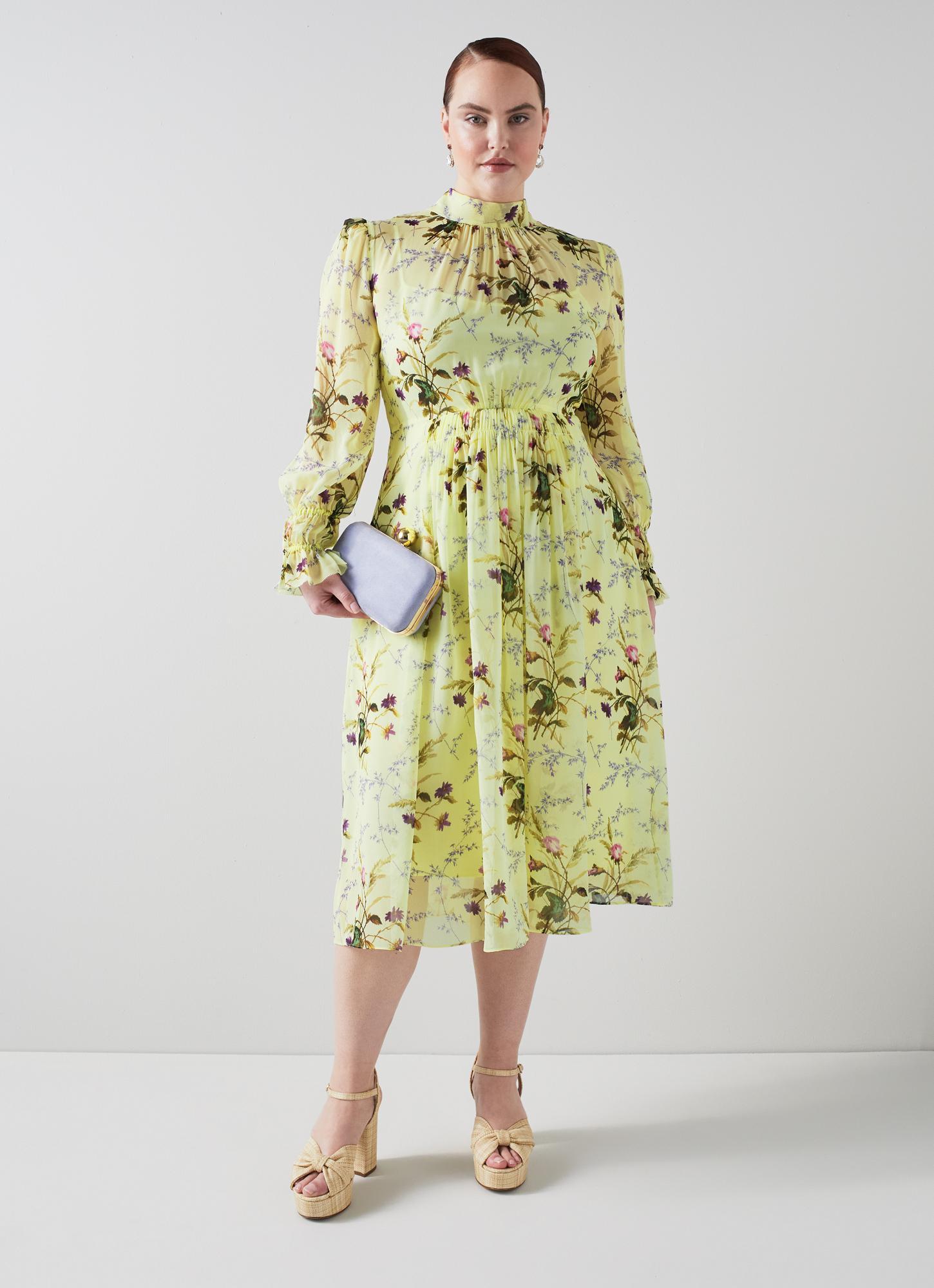 LK Bennett Eloise Dresses in Yellow Lyst