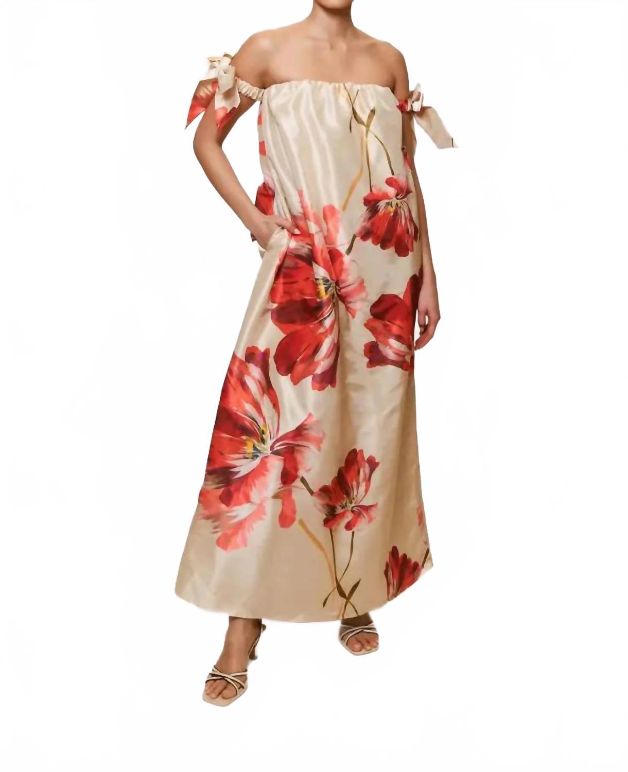 hutch colorblocked bow tie maxi dress