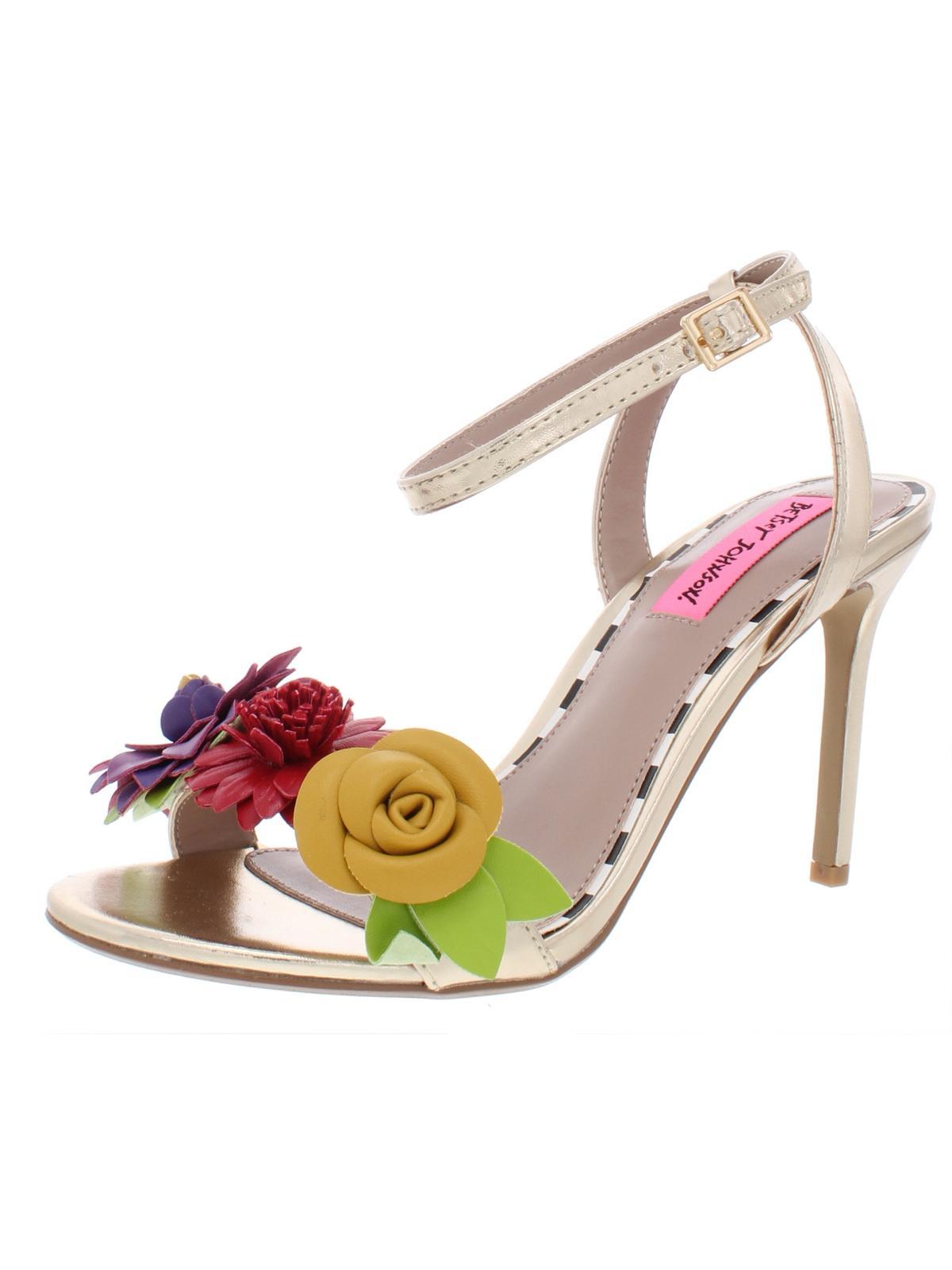 Betsey Johnson Fluer Embellished Flowers Heel Sandals in Pink Lyst