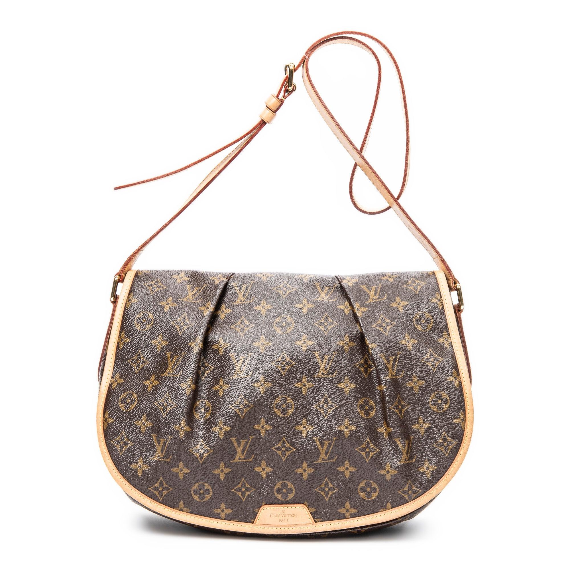 Pre-owned Louis Vuitton Menilmontant Leather Crossbody Bag In