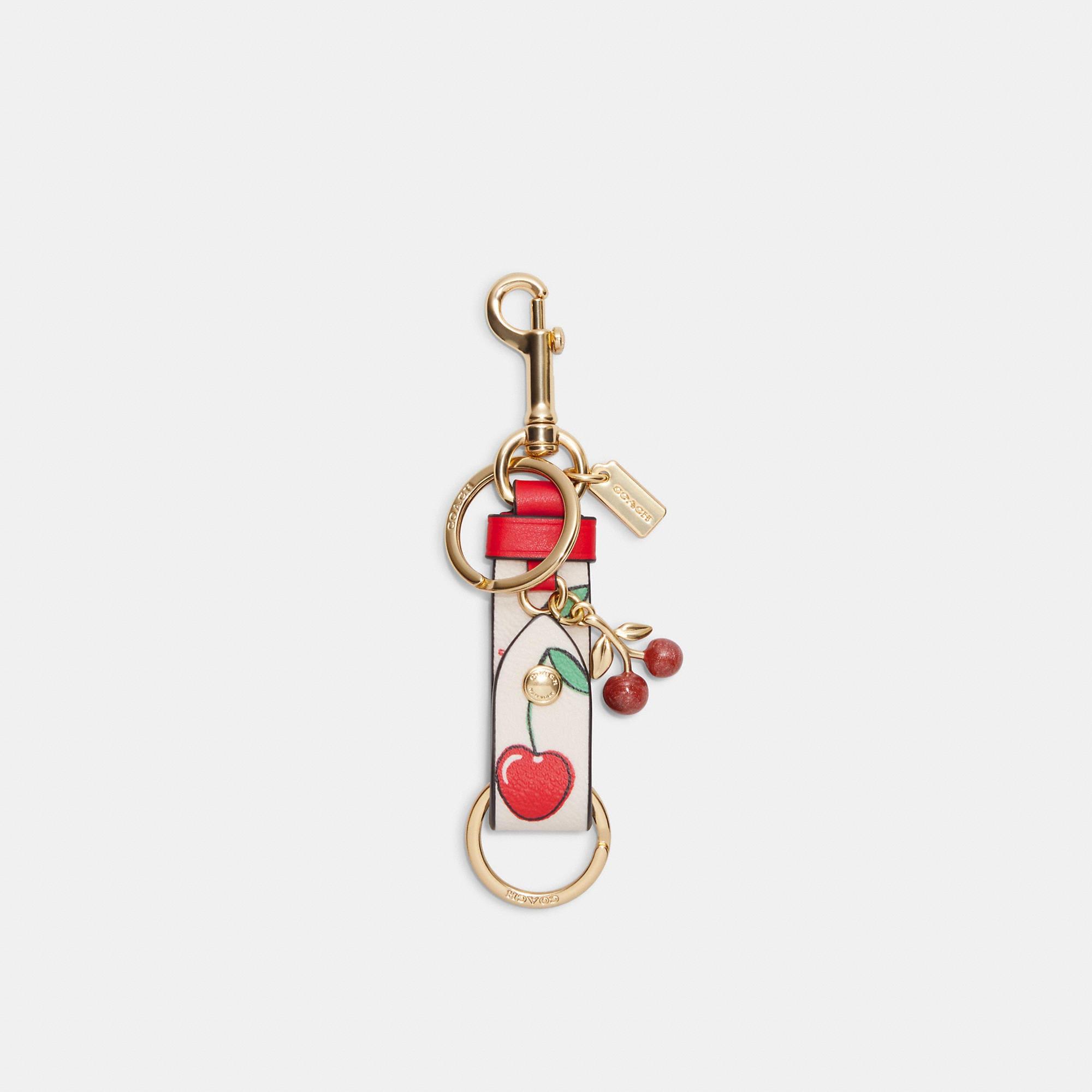 Coach Outlet Trigger Snap Bag Charm With Heart Cherry Print in Red | Lyst
