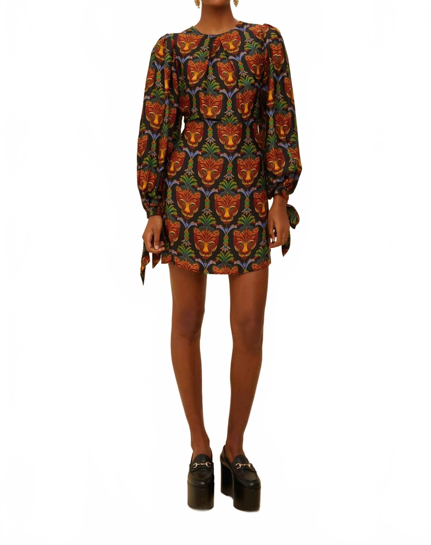 FARM Rio Boho Panther Mini Dress in Brown | Lyst