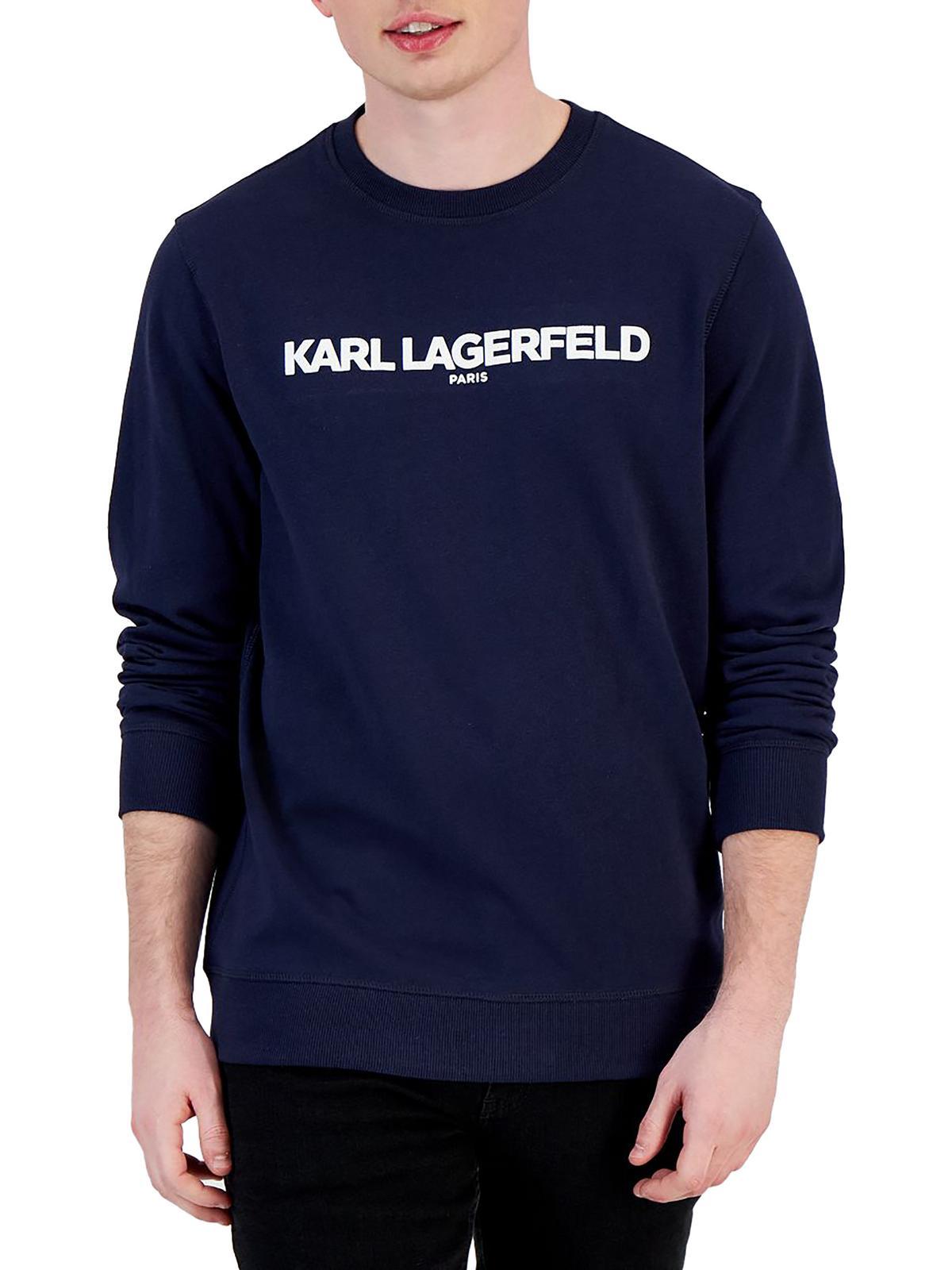 Karl Lagerfeld French Terry Logo T-shirt in Blue for Men | Lyst