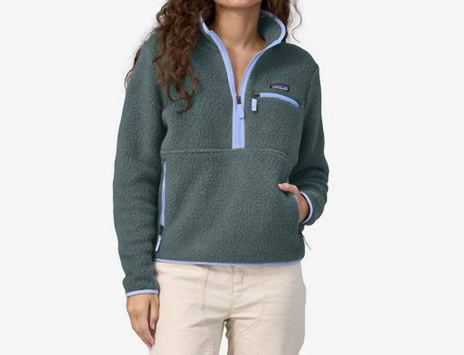 Patagonia Retro Pile Marsupial Pullover In Nouveau Green in Blue