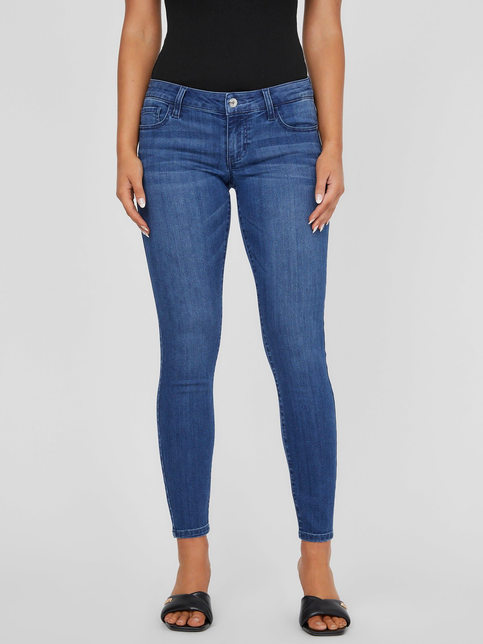 Guess Factory Eco Brittney Low-rise Skinny Jeans in Blue | Lyst