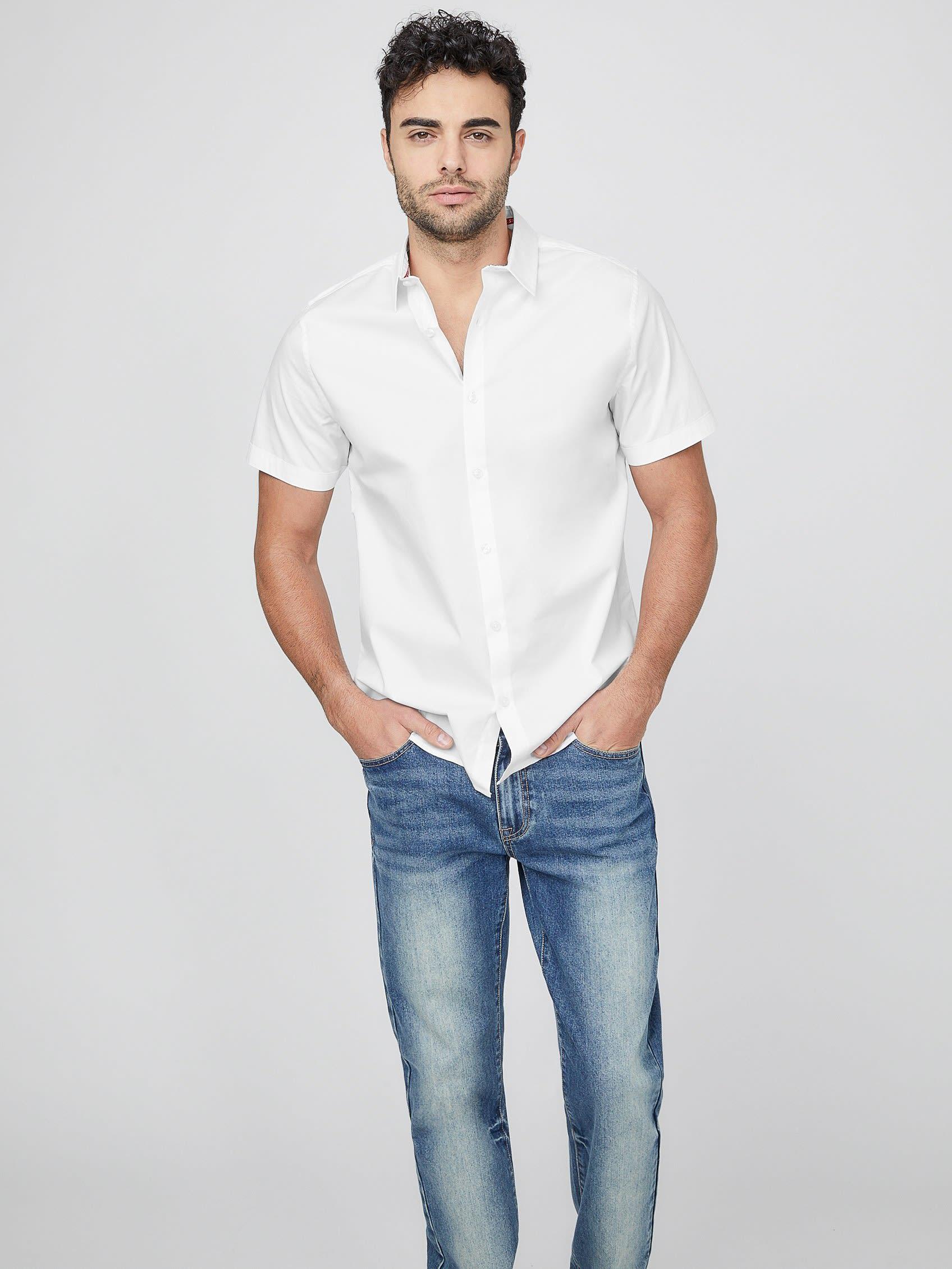 Guess Factory Darrow Regular Short-sleeve Shirt in White for Men
