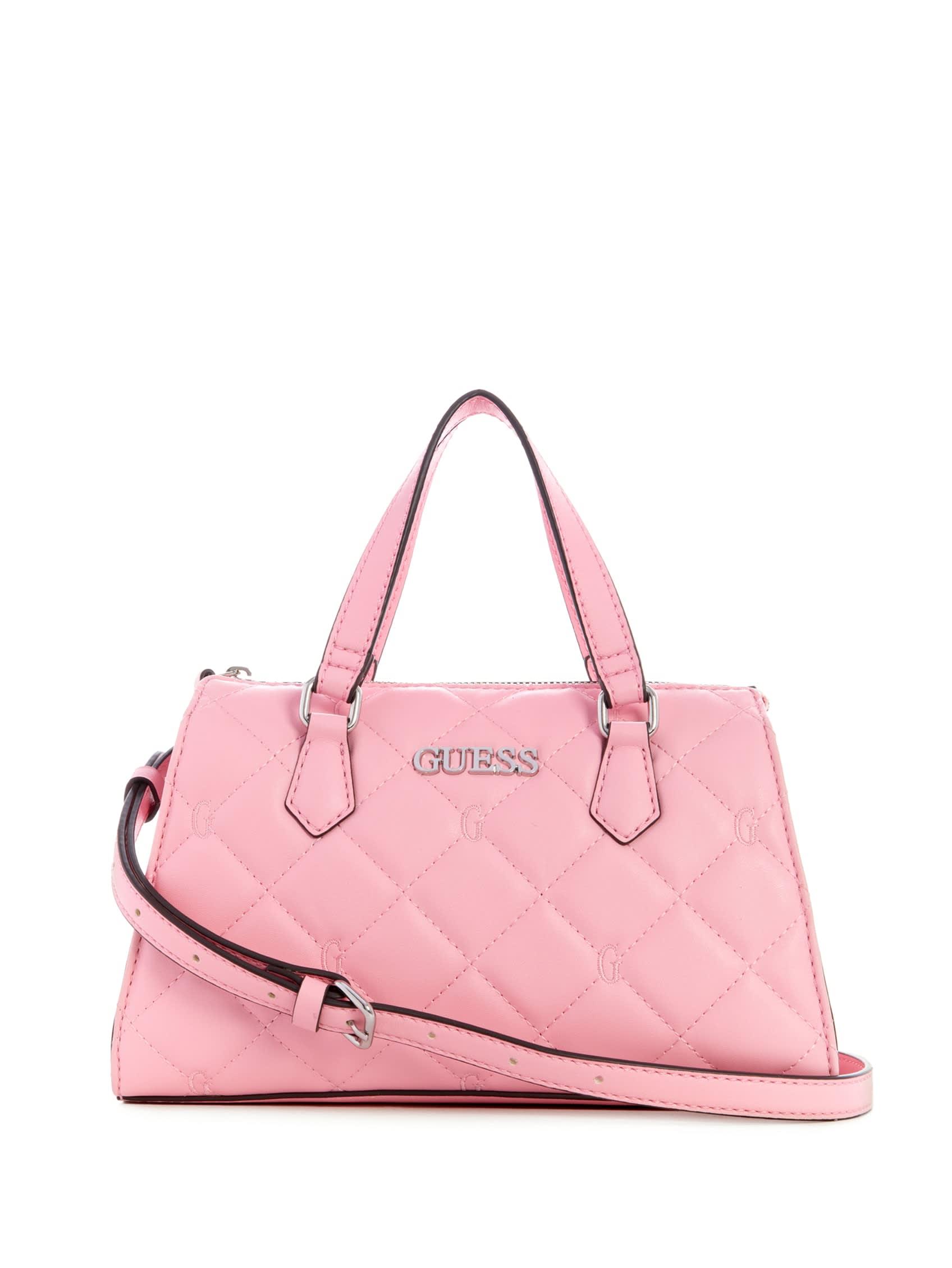Guess Factory Waterston Quilted Small Satchel in Pink | Lyst