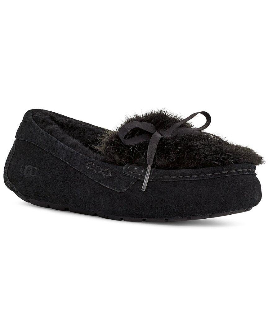 UGG Ansley Shaine Suede Slipper in Black | Lyst