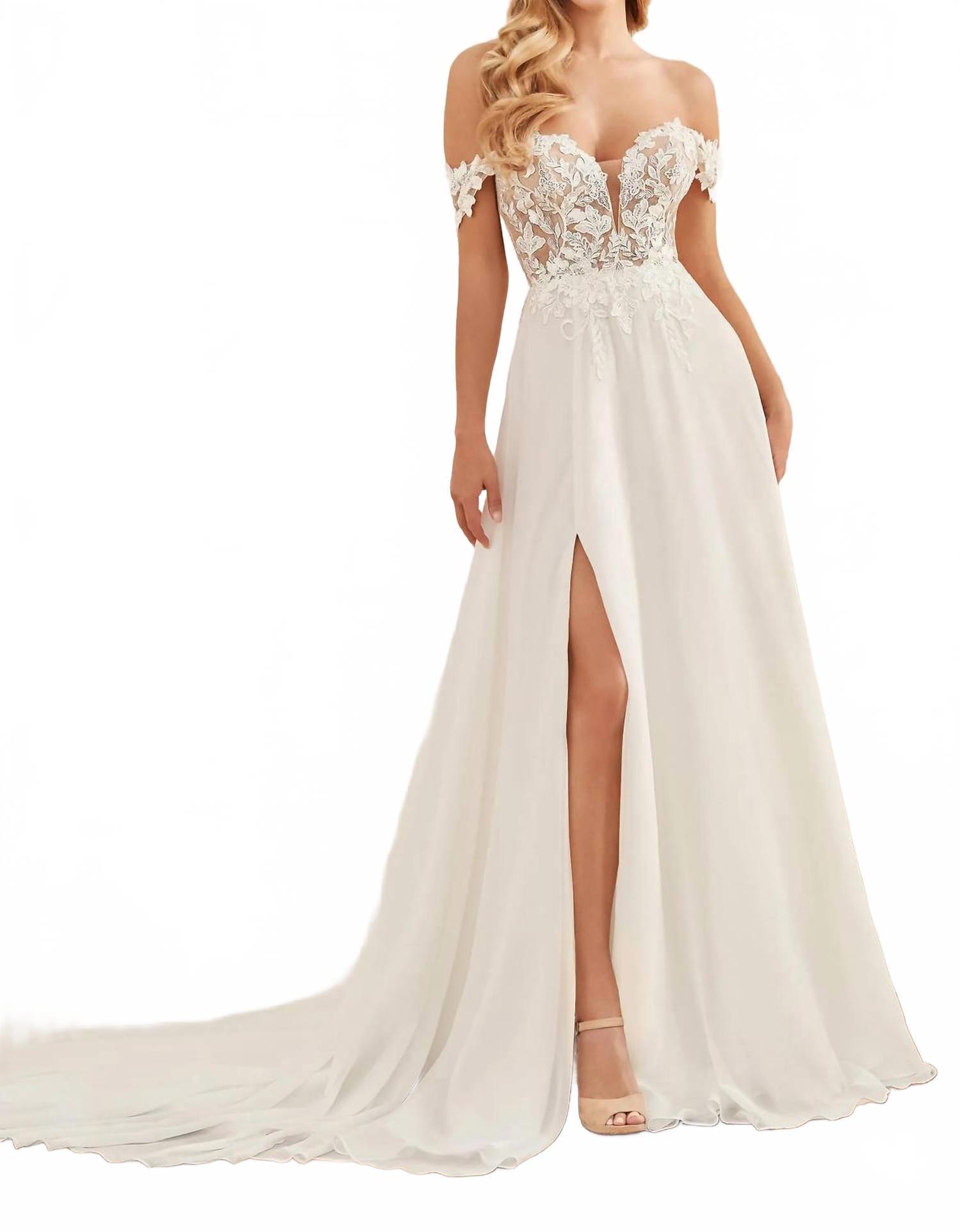 white sequin a line dress Amanda Tulle Bow Strap Sequin A-Line Party Dress main image 1