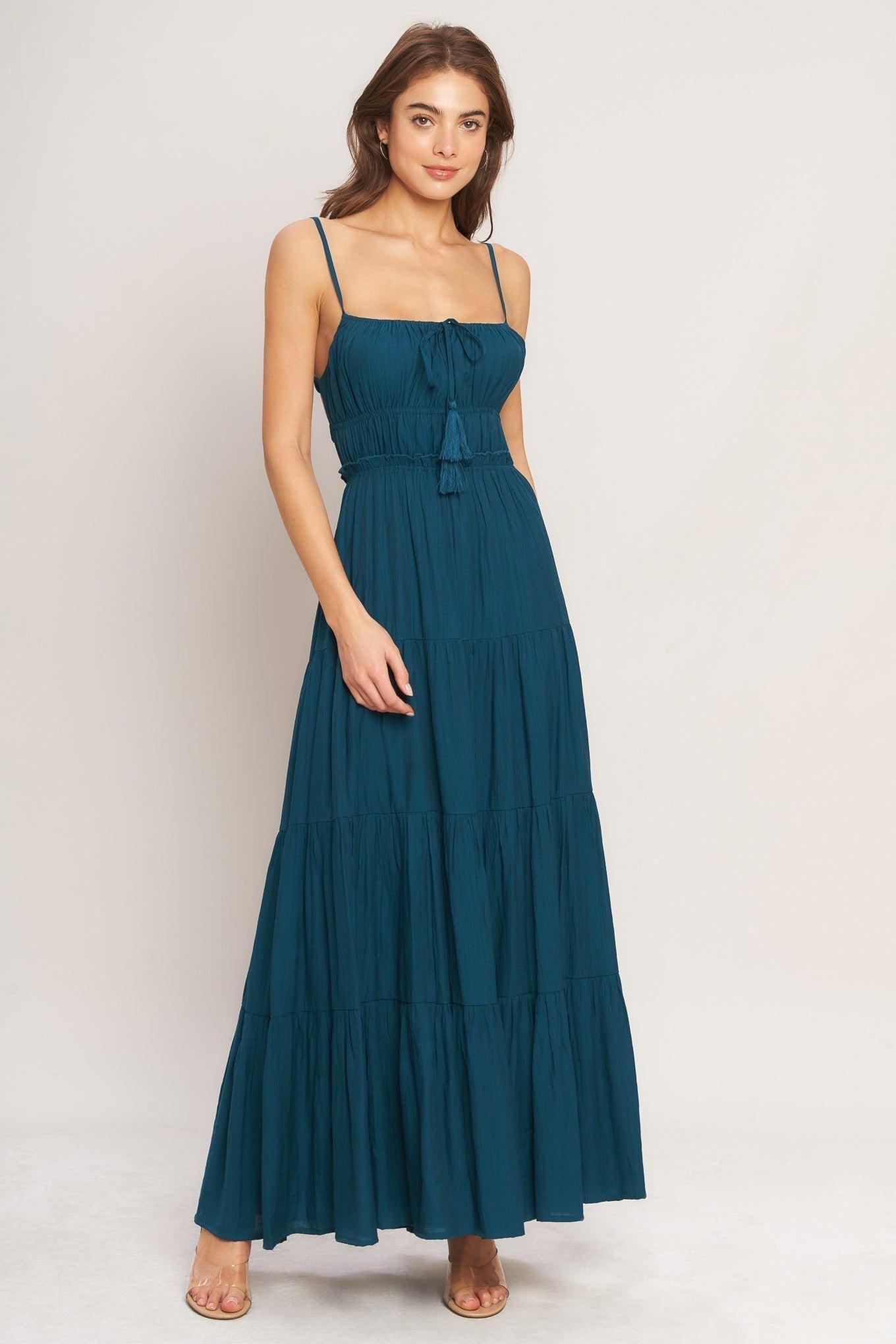 navy blue formal dress for women BLUE OCEAN LONG DRESS – Beach & Cashmere Monaco main image 0