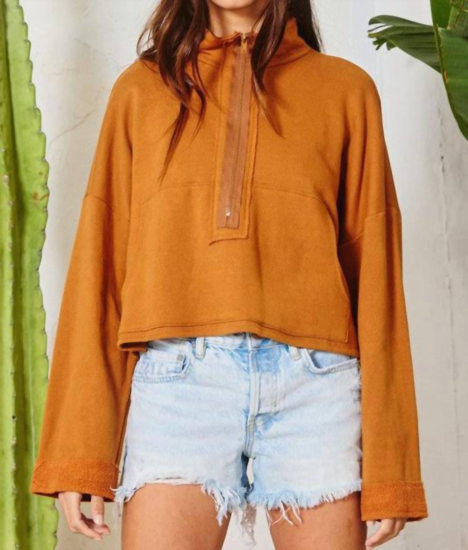 Cropped orange shop sweatshirt
