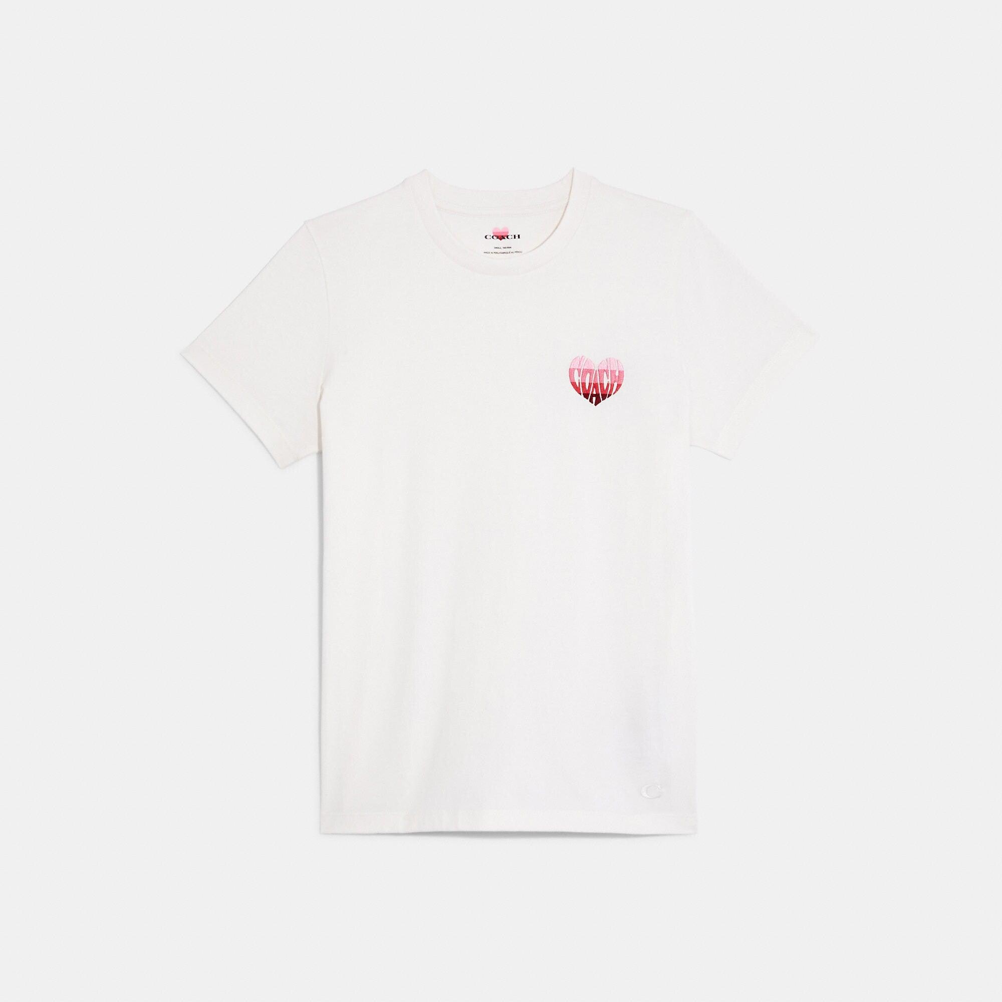 COACH Signature Heart T Shirt in White | Lyst