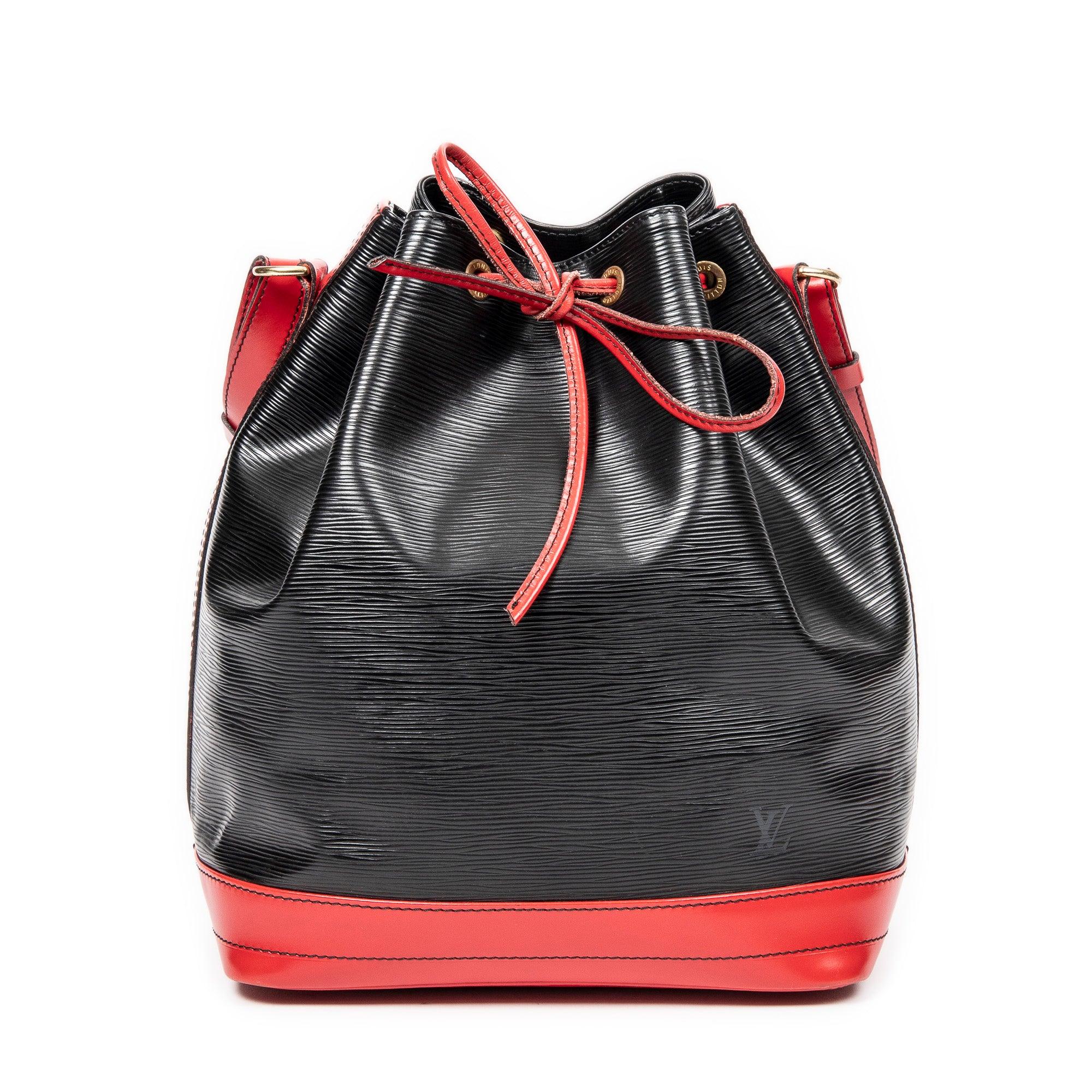 Authentic Louis Vuitton EPI Two-Color Noe Red Black